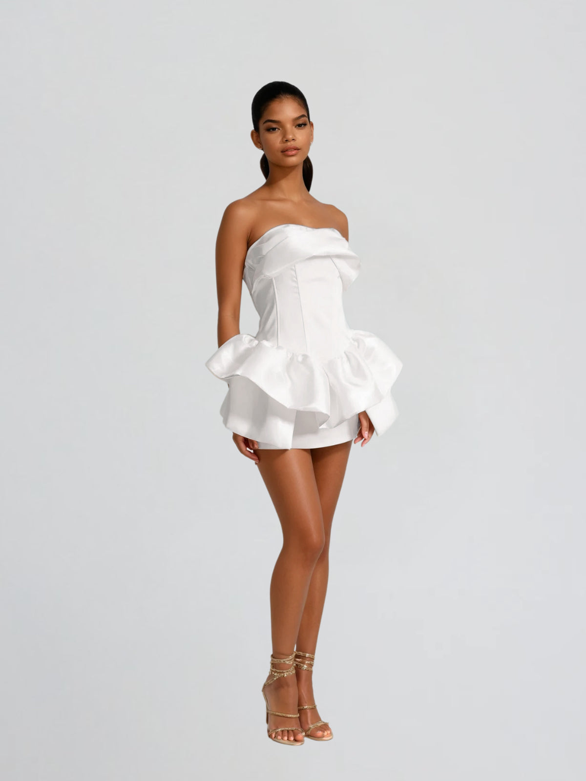 Dulcimer Strapless Satin Mini Dress