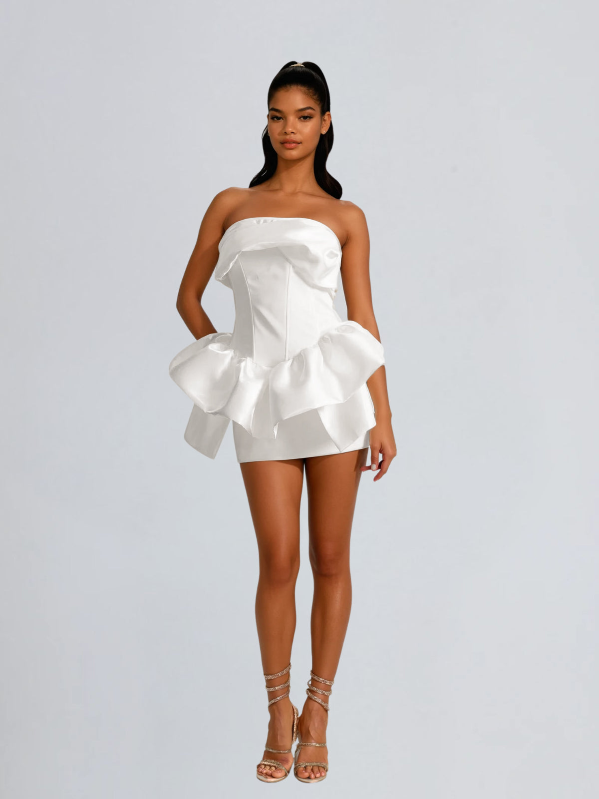Dulcimer Strapless Satin Mini Dress