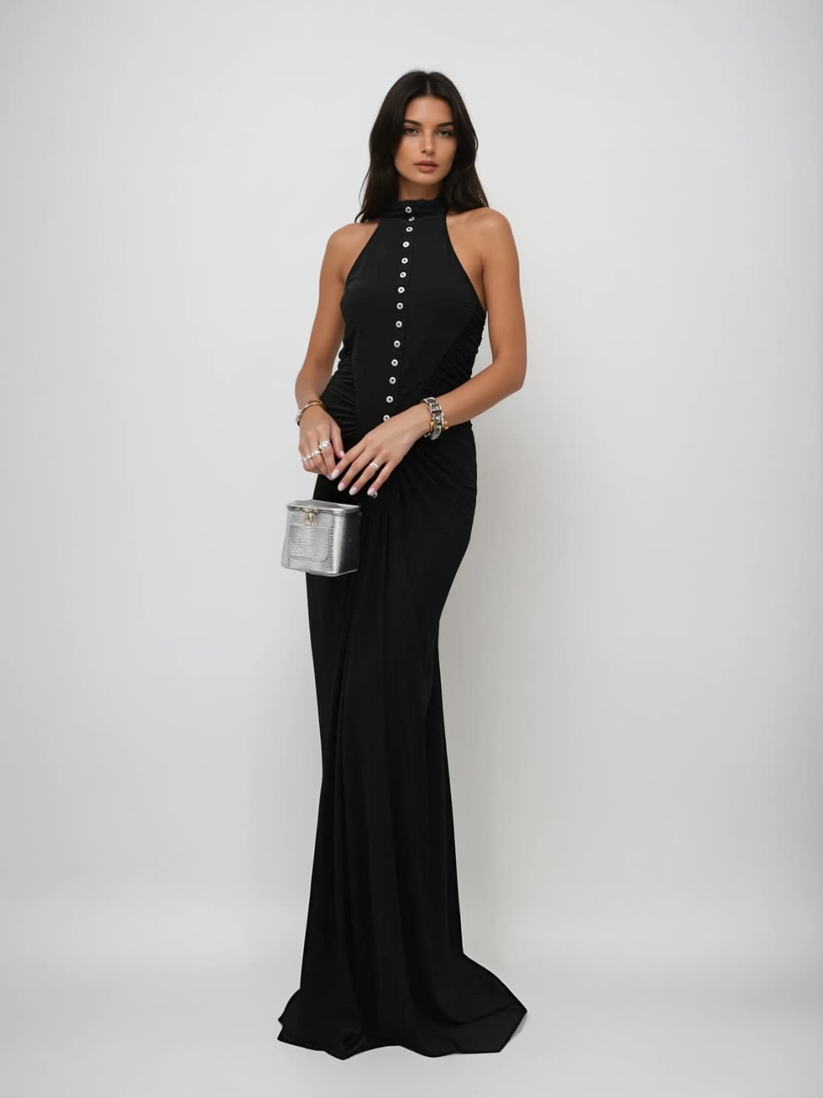 Dychron  Sleeveless Single Breasted Maxi Dress