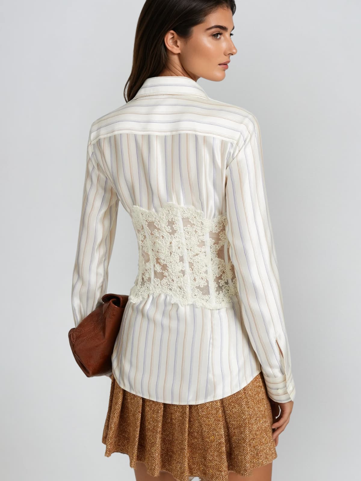 Dyhedron Stripe Lace Shirt