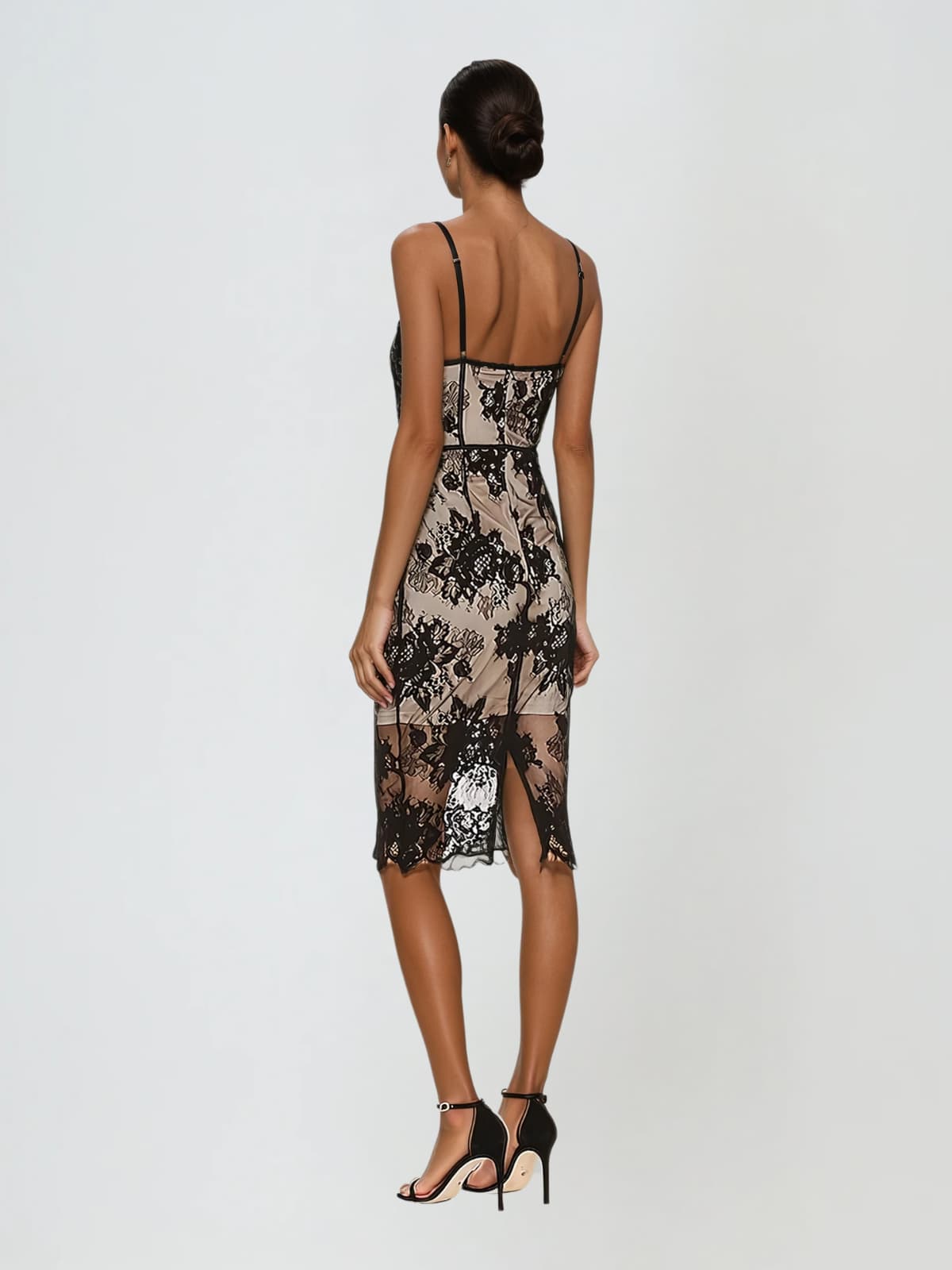 Dyneira Spaghetti Lace Midi Dress