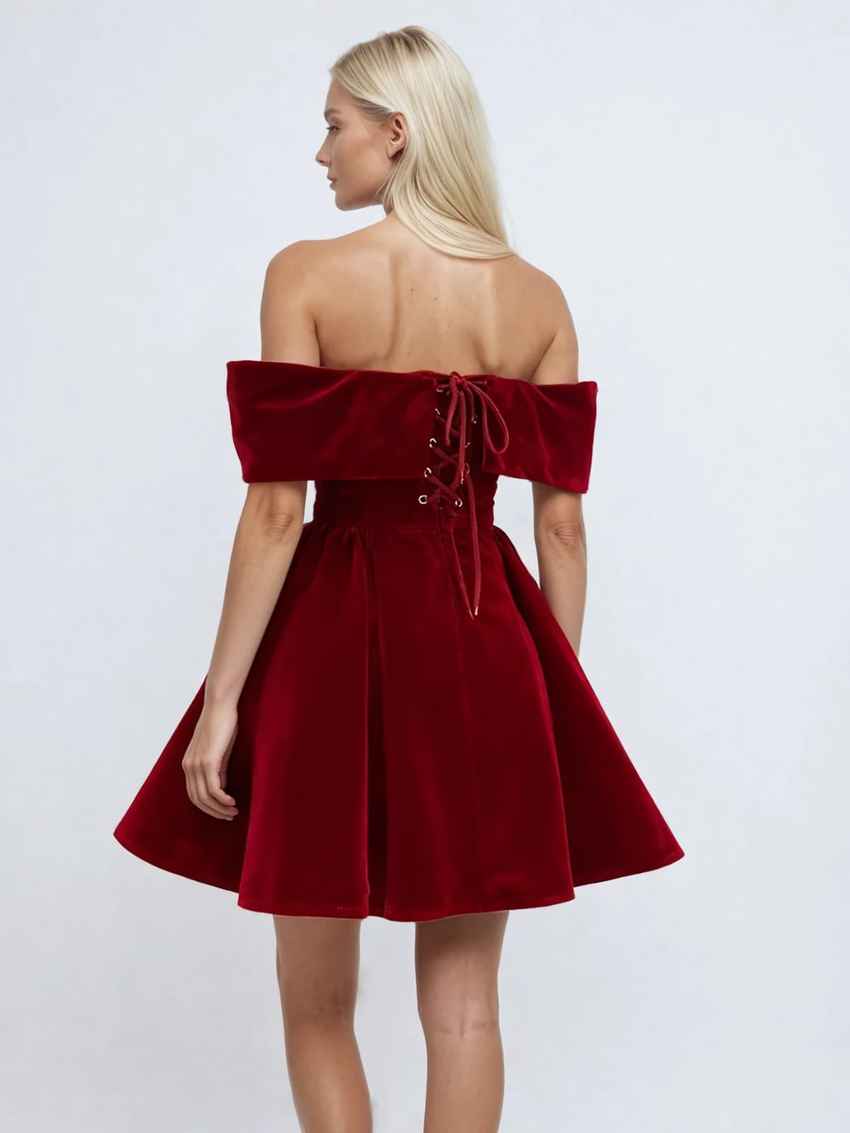Dyphone Off Shoulder Bow Mini Dress