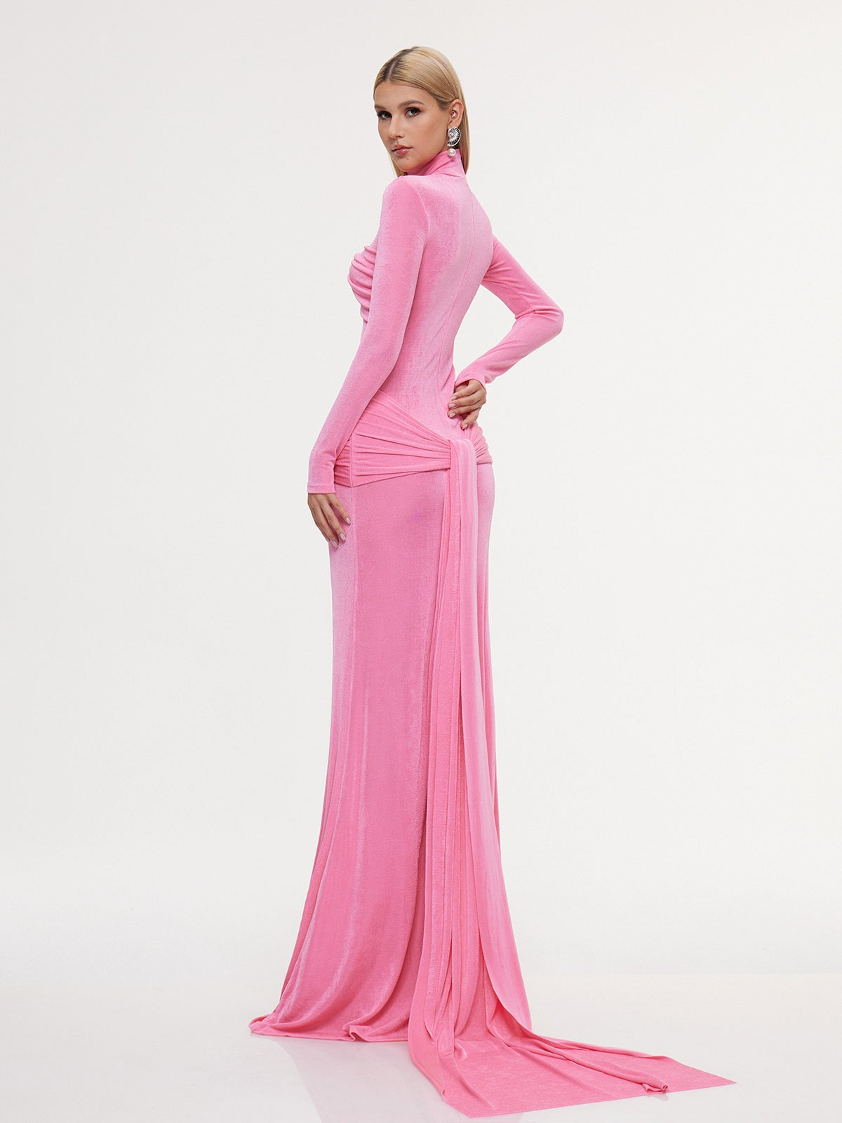 Echodea High Neck Twisted Maxi Dress