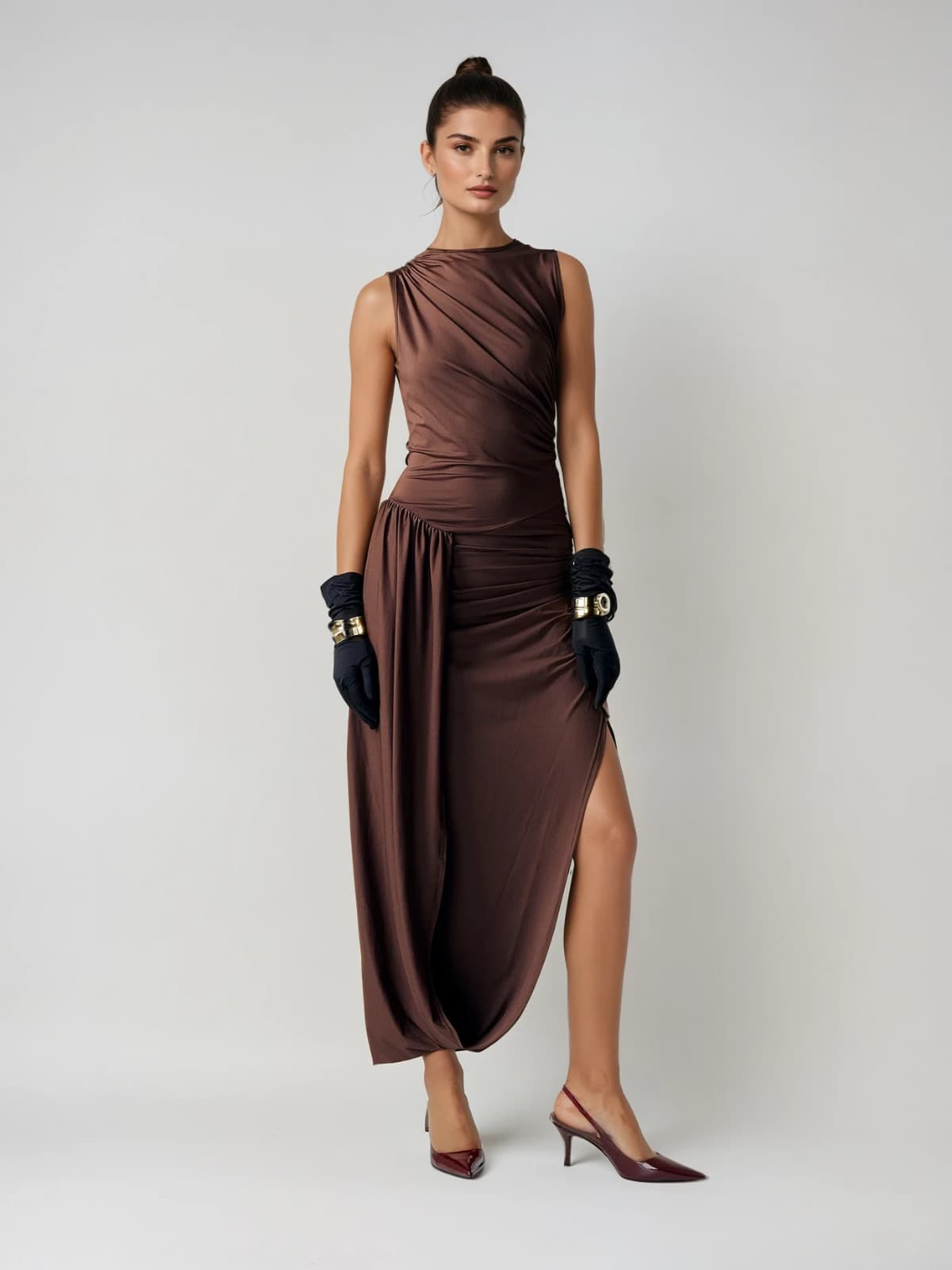 Eclipsea Sleeveless Split Midi Dress
