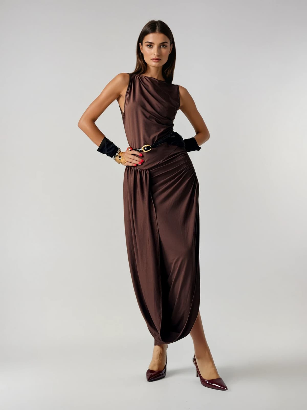 Eclipsea Sleeveless Split Midi Dress