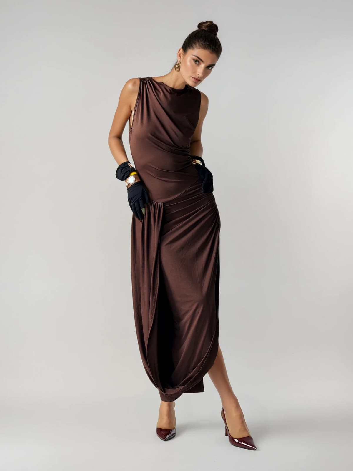 Eclipsea Sleeveless Split Midi Dress