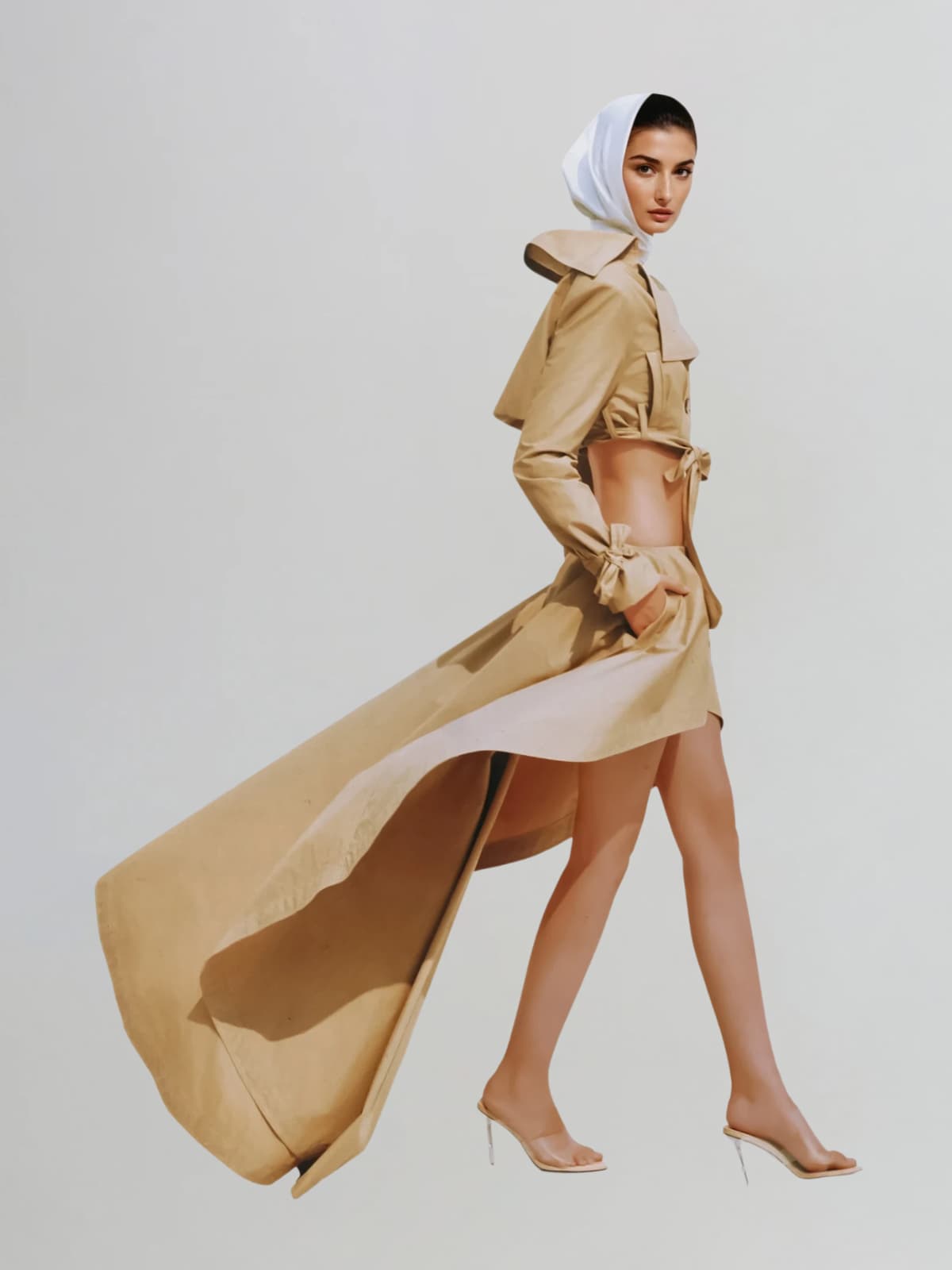 Eclipser Folded Collar Ruffle Skirt Set