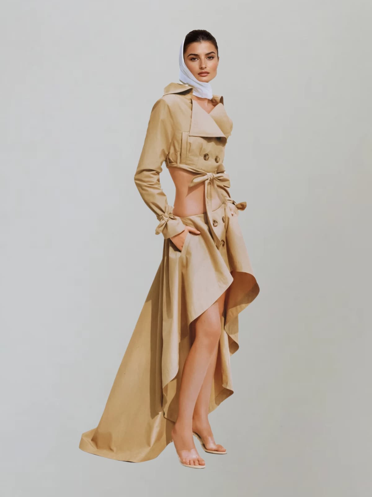 Eclipser Folded Collar Ruffle Skirt Set