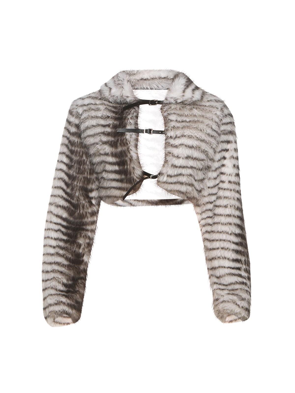 Eclipxa Animal Printed Faux Fur Coat
