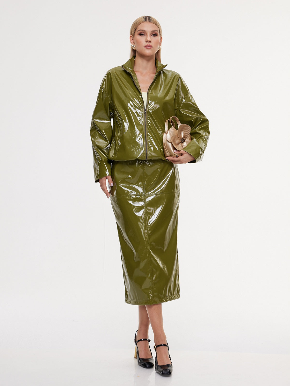 Eddya Leather Skirt Set