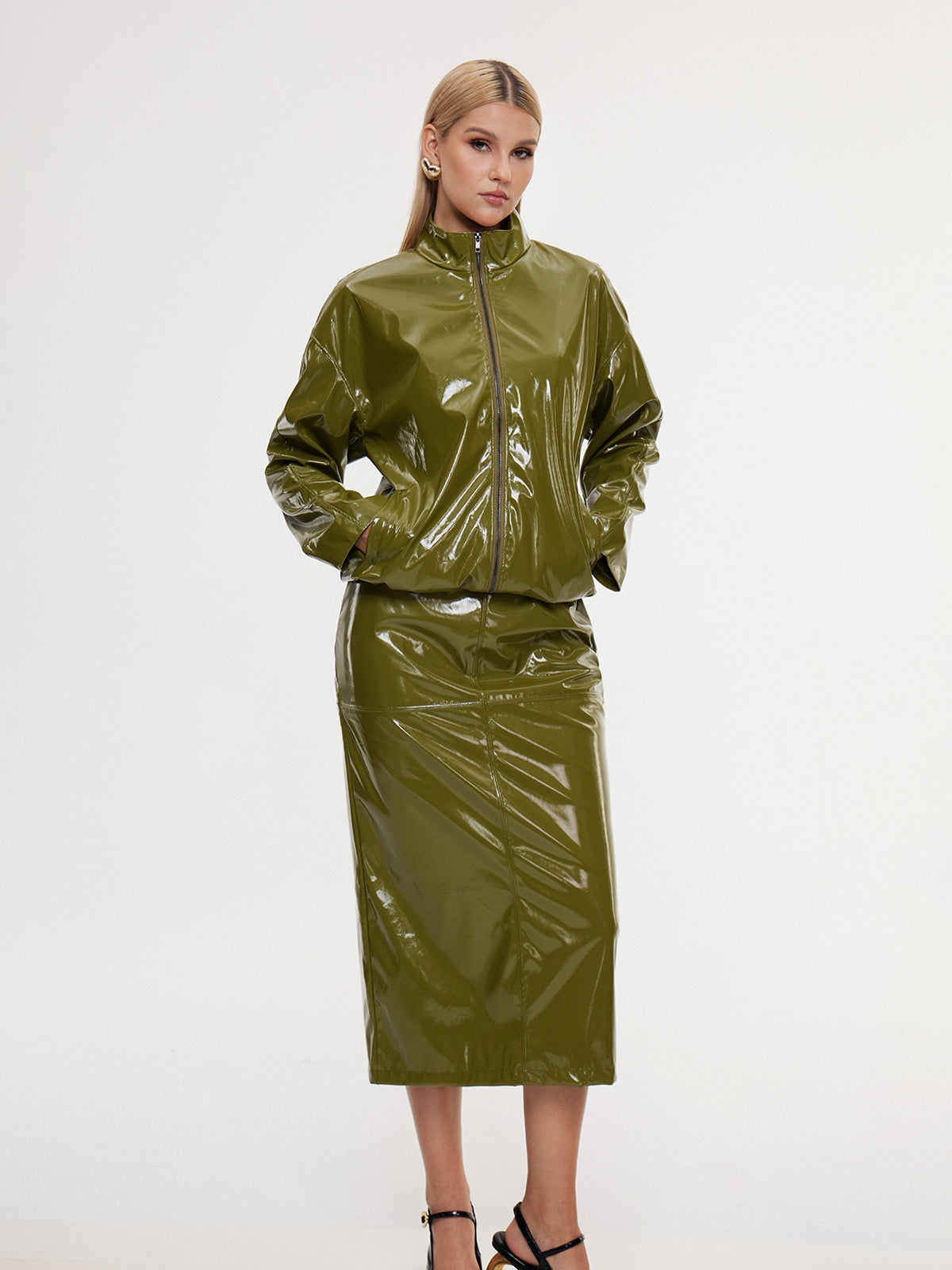Eddya Leather Skirt Set