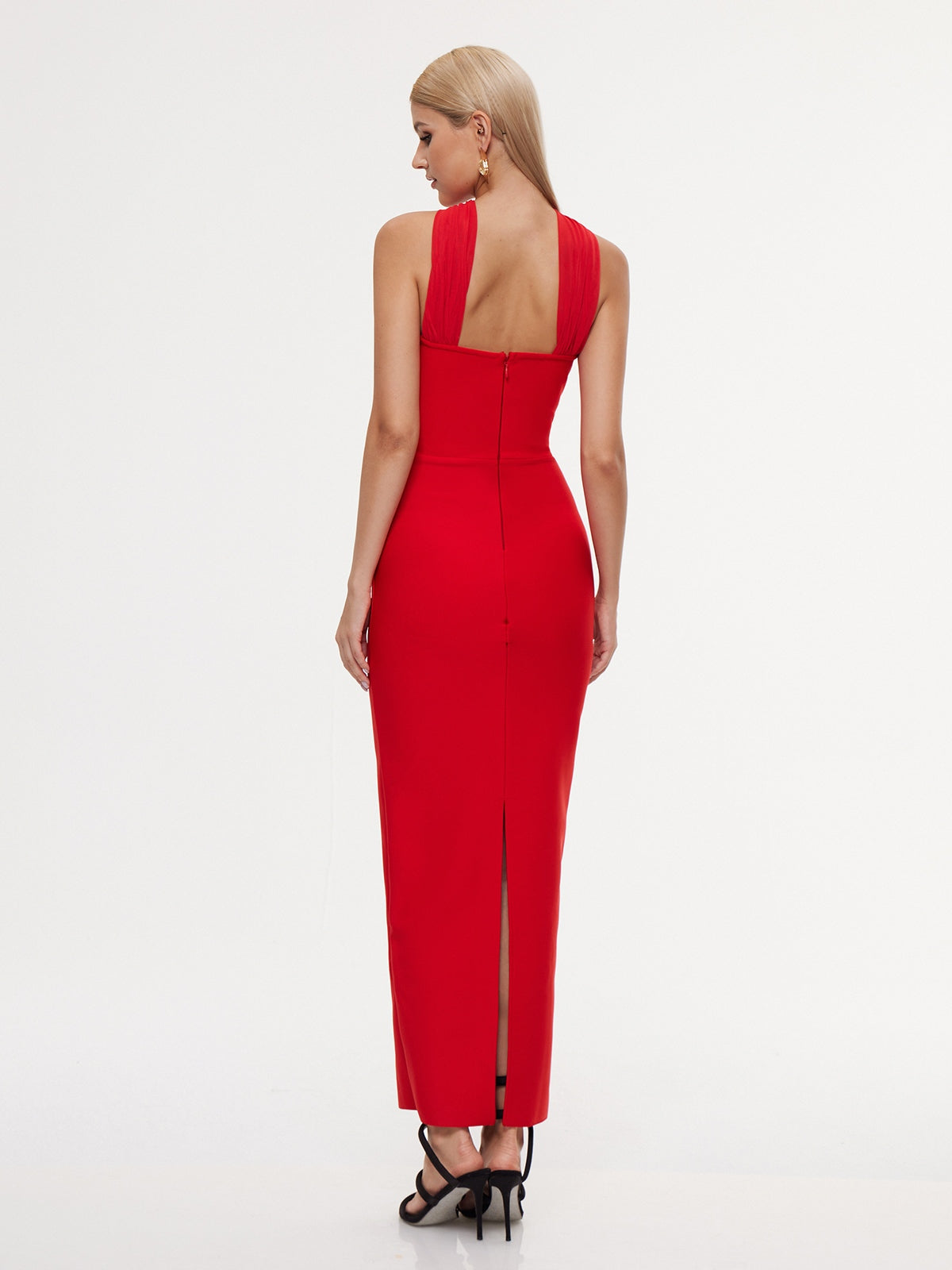 Efluxor Ruched Starfish Bandage Maxi Dress