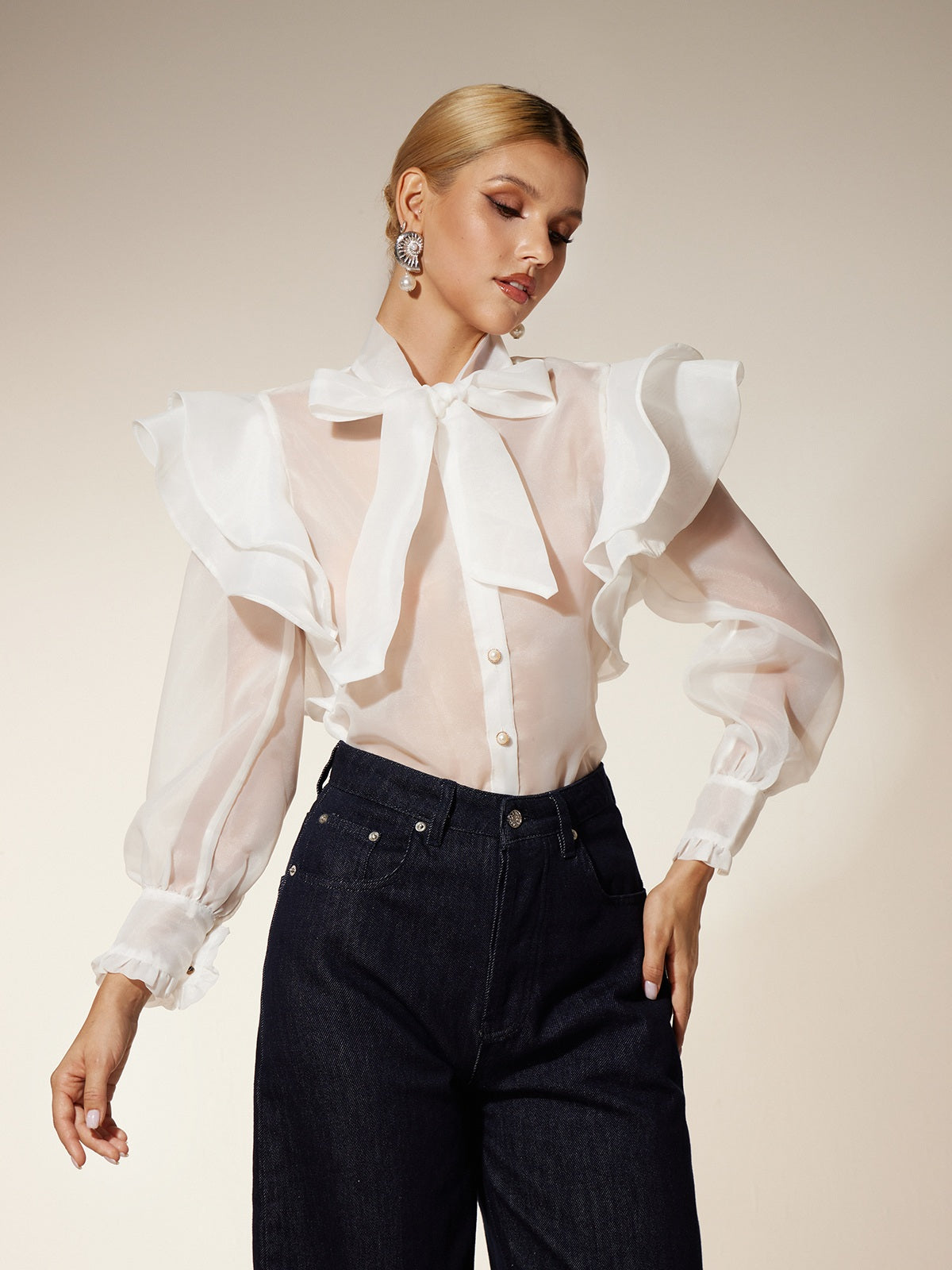 Eiko Bow Ruffle Shirt