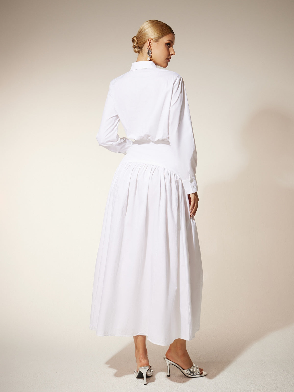 Eilert Collar Ruched Shirt Dress