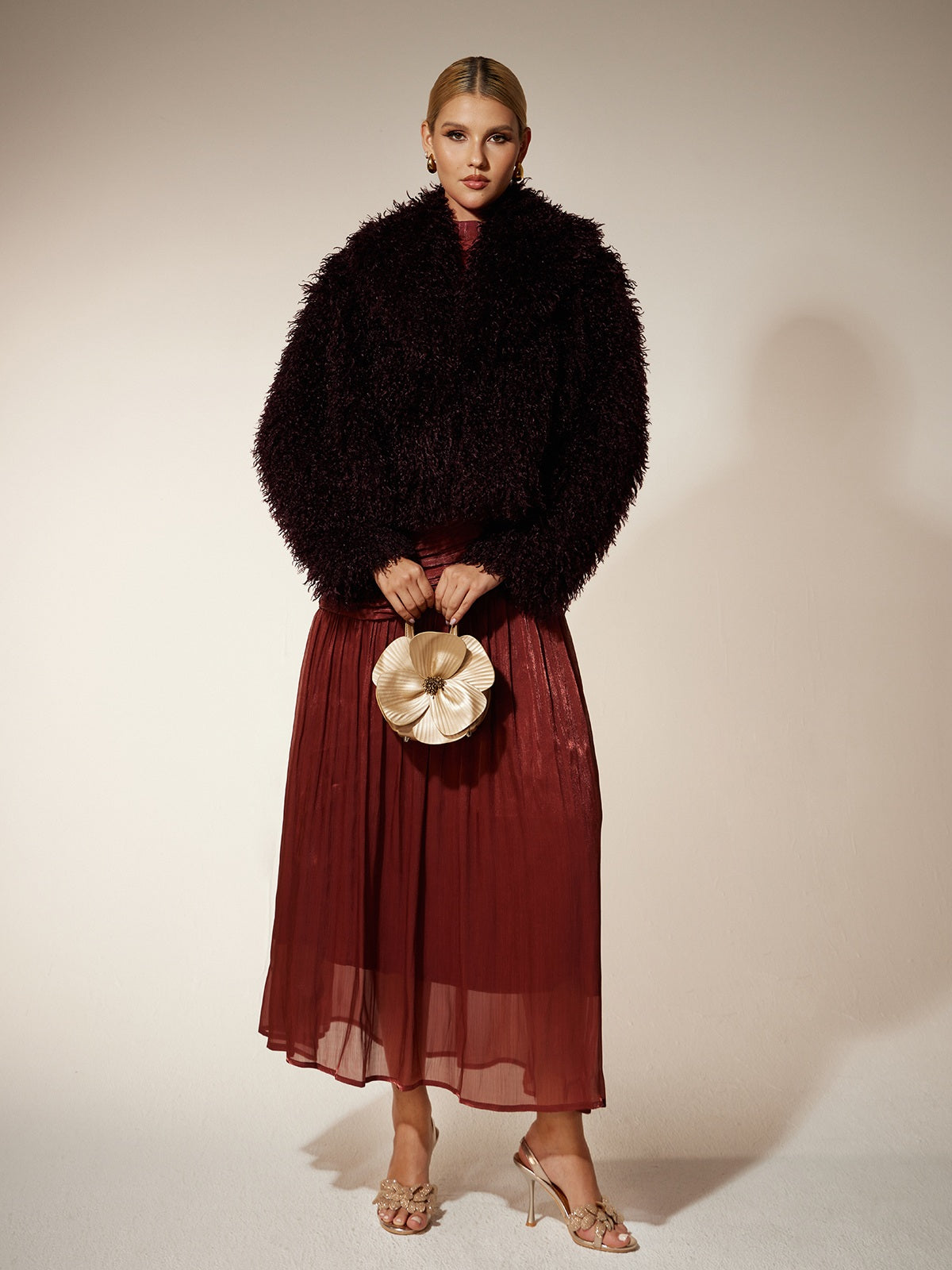 Ekanta Faux Fur Short Jacket
