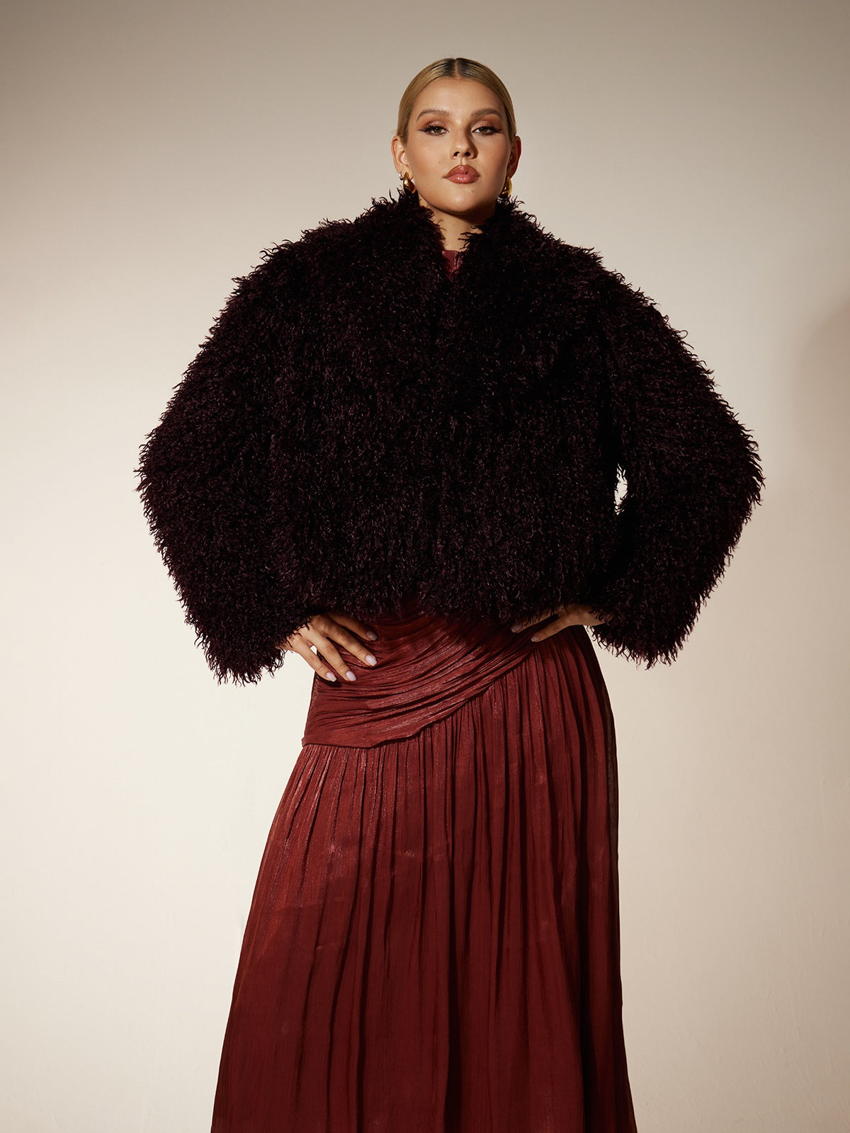 Ekanta Faux Fur Short Jacket