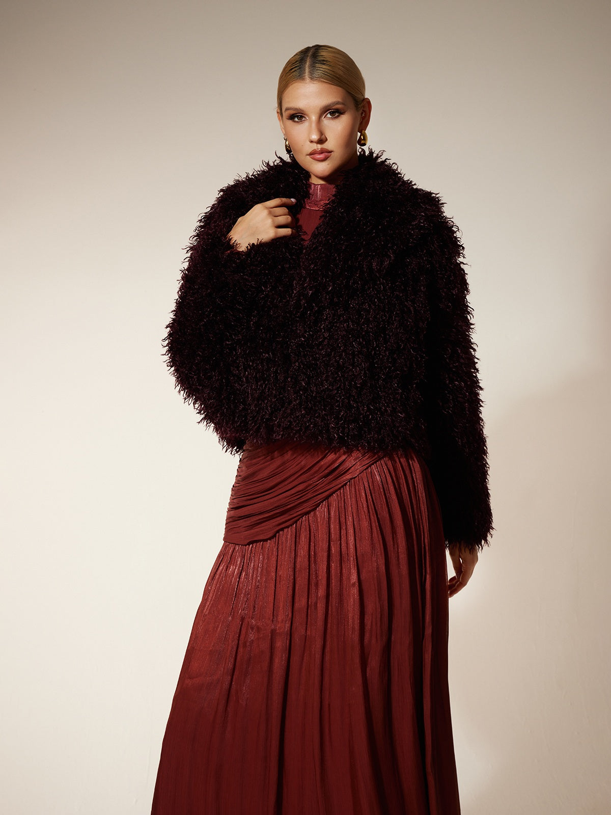 Ekanta Faux Fur Short Jacket