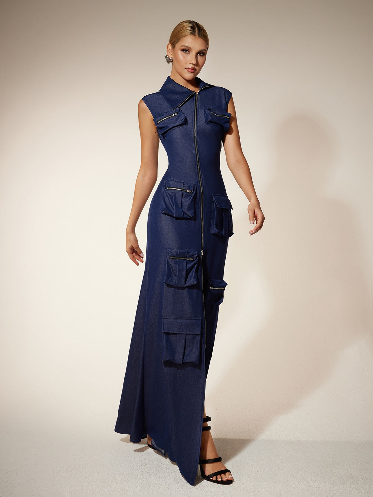 Ekewaka Zipper Utility Pocket Maxi Dress