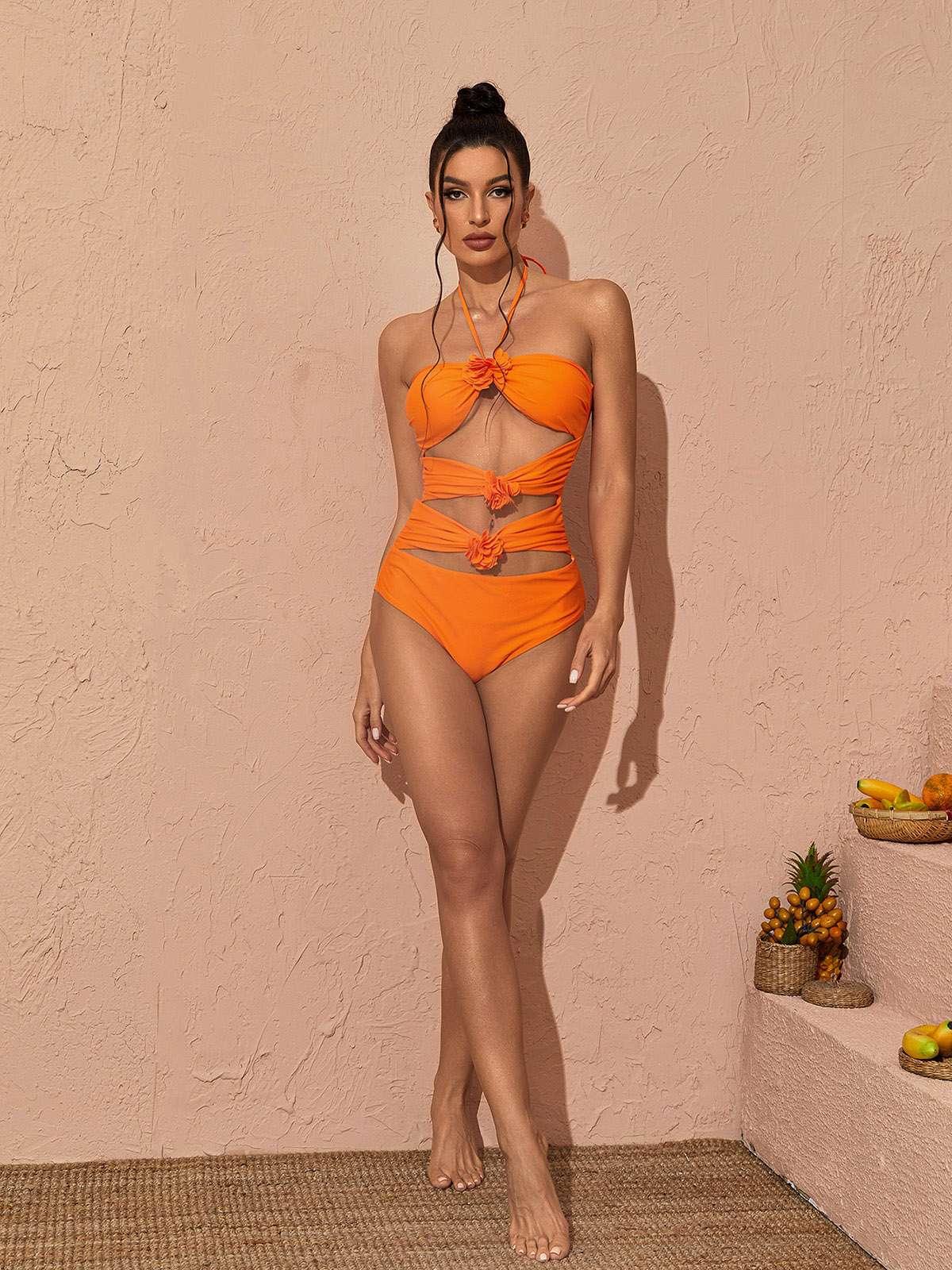 Stylish beach setting showcasing the Eleven Halterneck Two Piece Set, perfect for summer adventures.