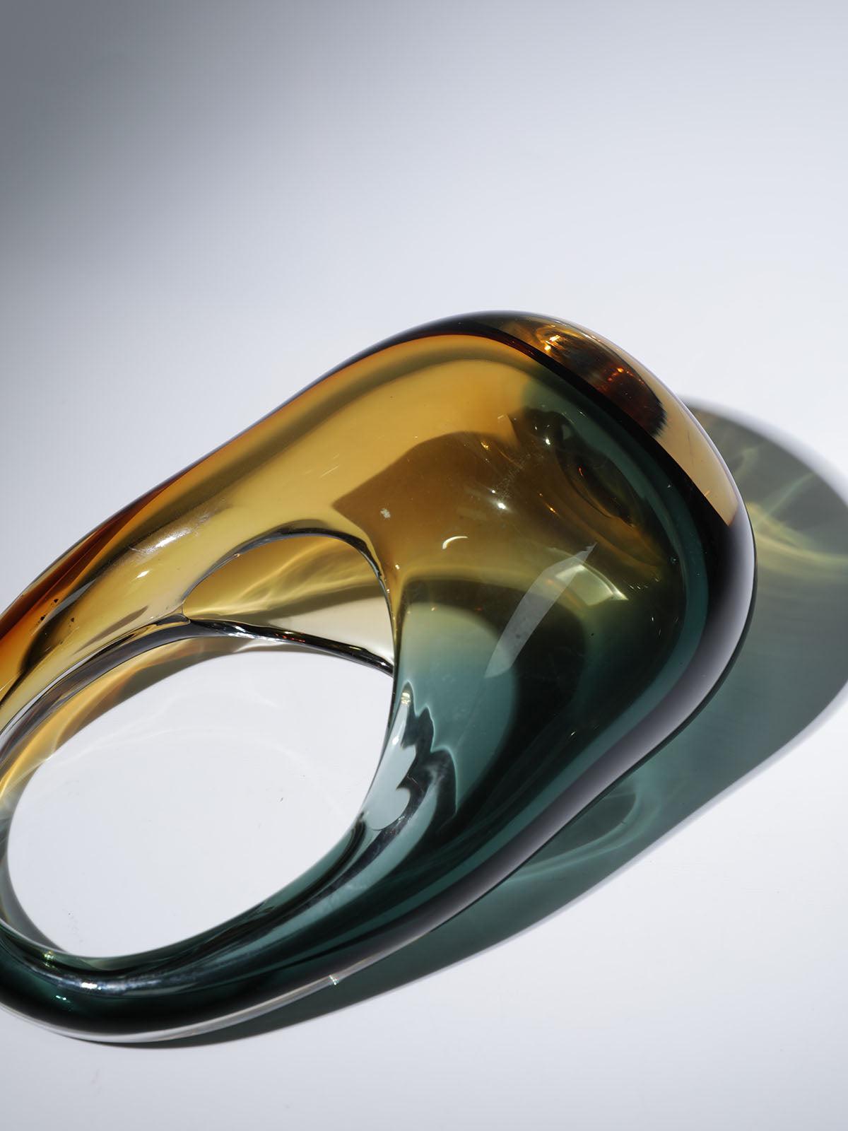 Elvira Amber Ombre Glass Bag showcasing its luxurious design and elegant color gradient.