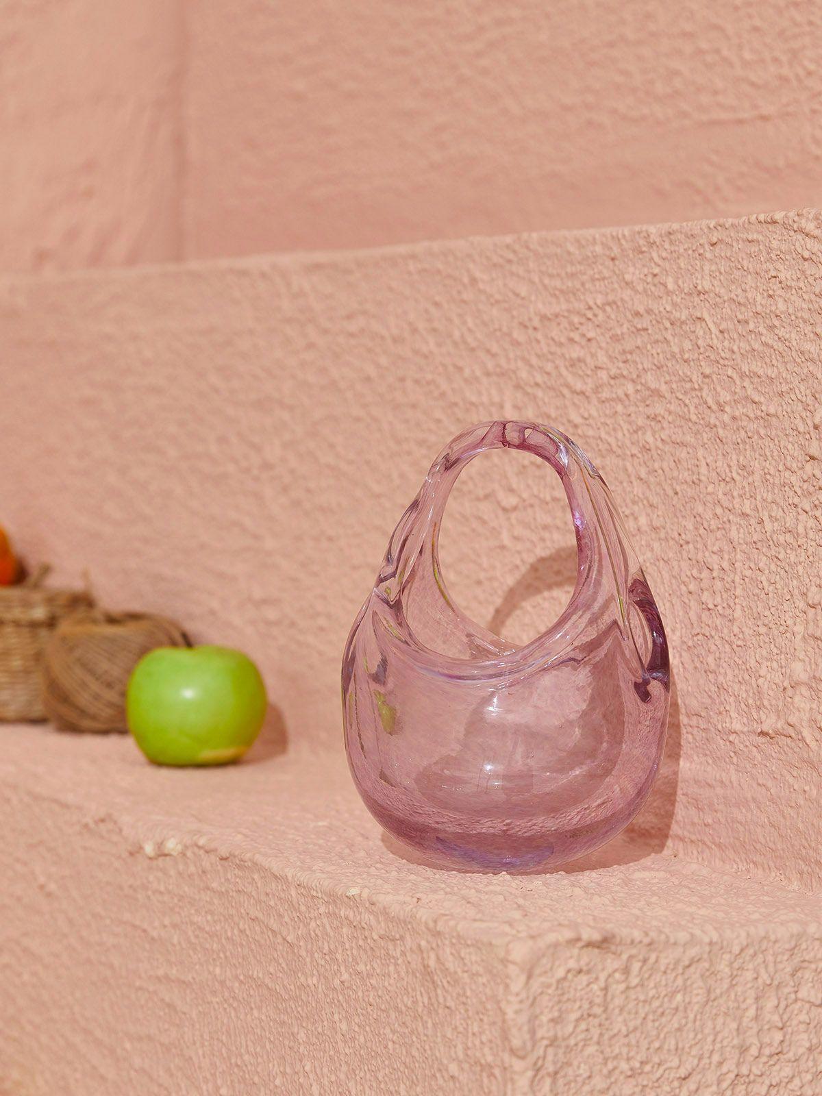 Elvira Pink Glass Bag, a stylish and lightweight accessory for casual to formal wear, showcasing modern design and elegant craftsmanship.