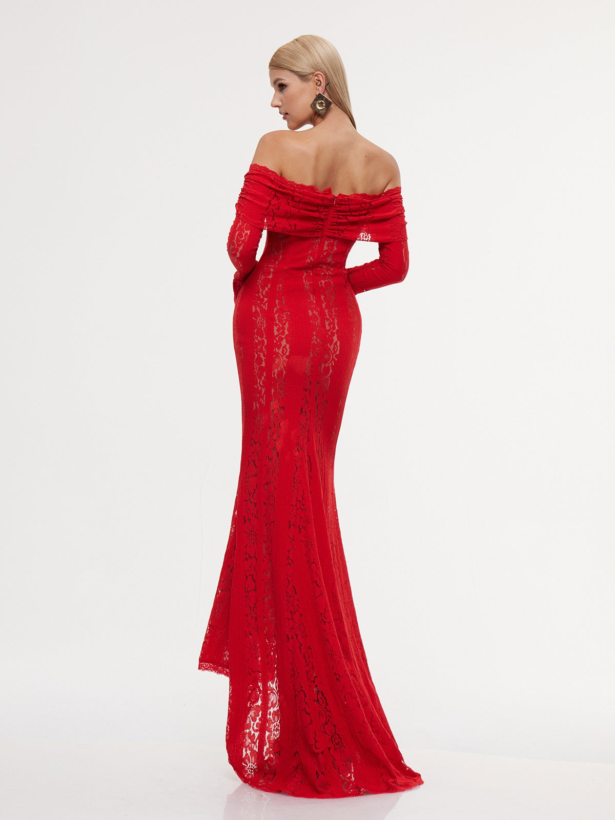Entropia Off Shoulder Lace Maxi Dress