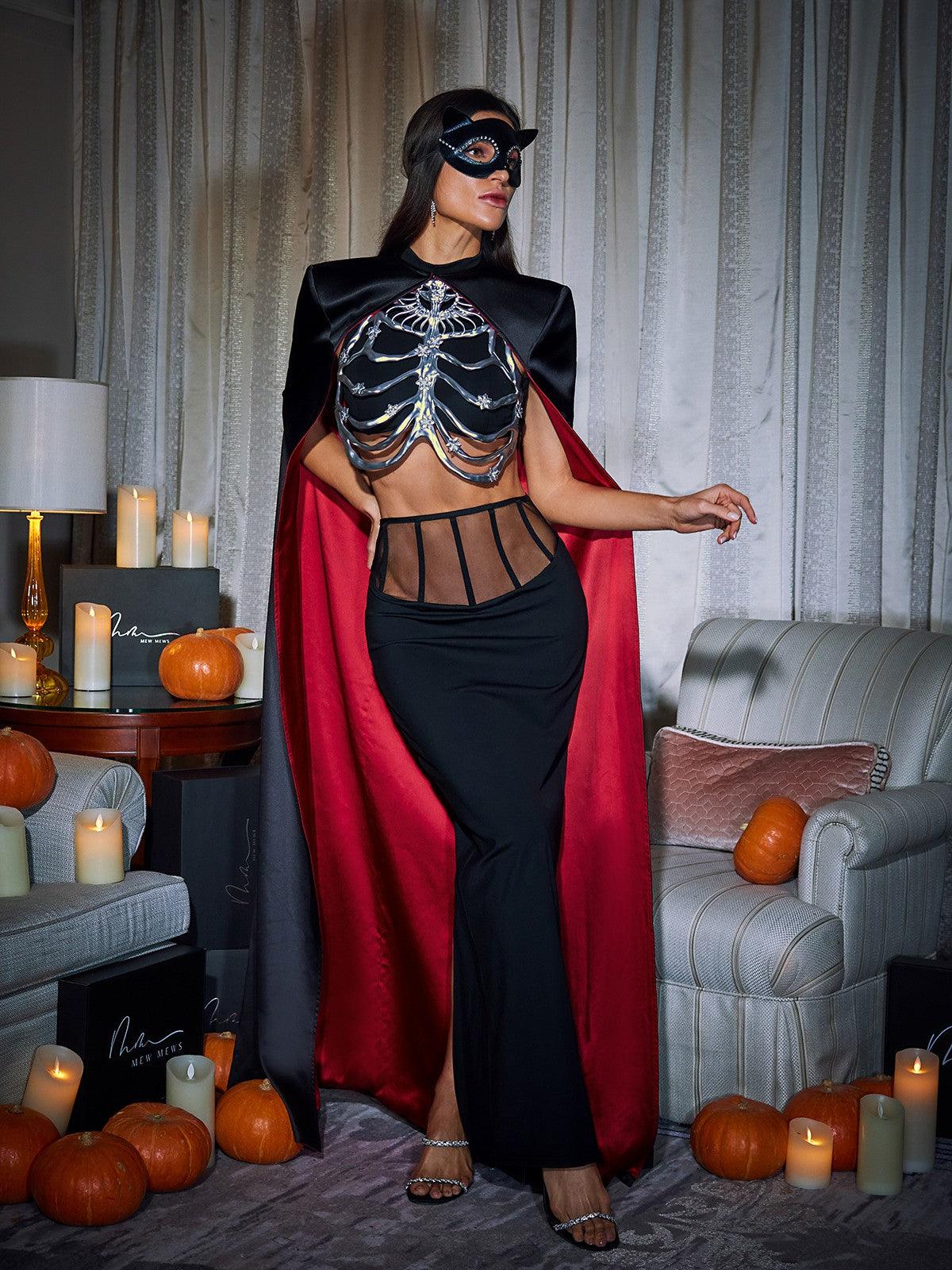 Esther Cape Skirt Three Piece Set featuring stylish cape and comfortable fabric.