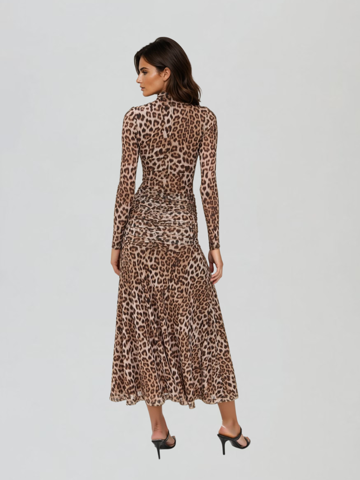 Etherix Leopard Split Midi Dress