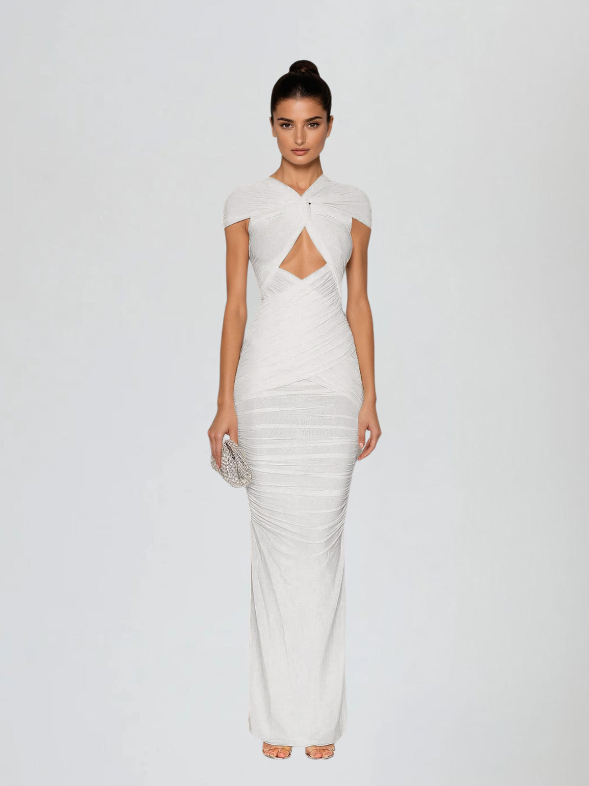 Fiorita Ruched Twisted Cutout Maxi Dress