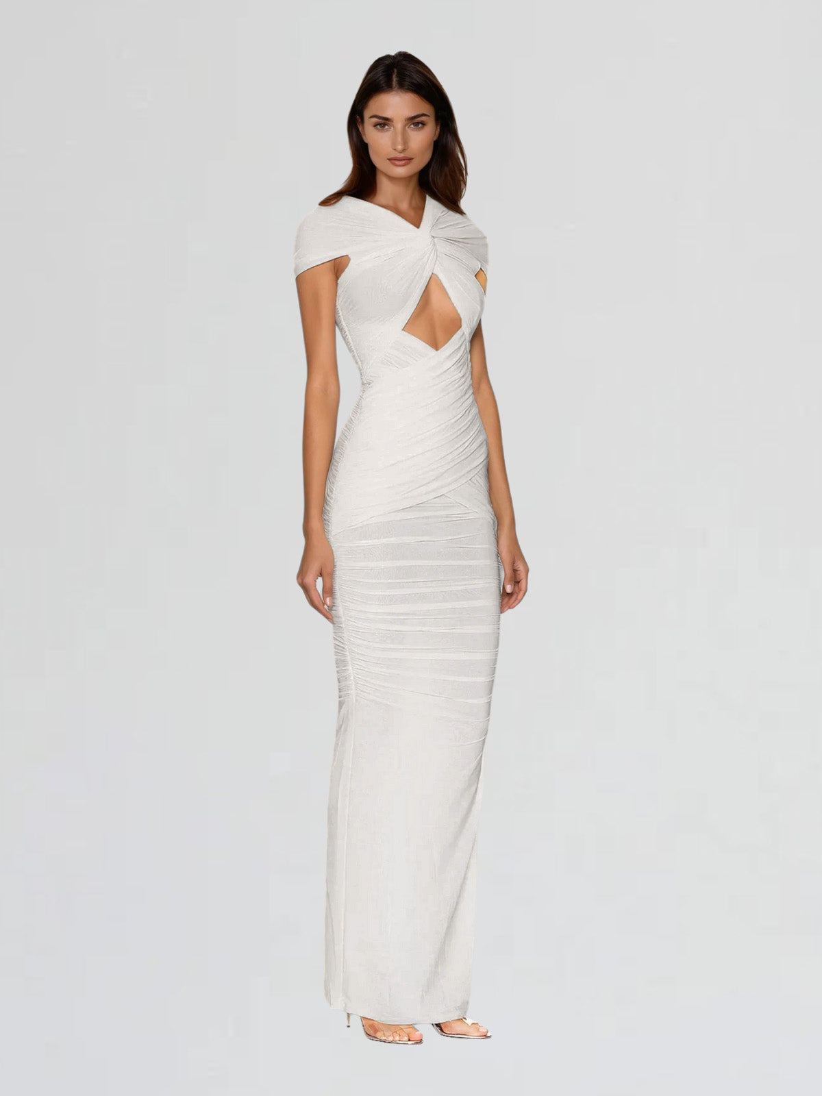 Fiorita Ruched Twisted Cutout Maxi Dress