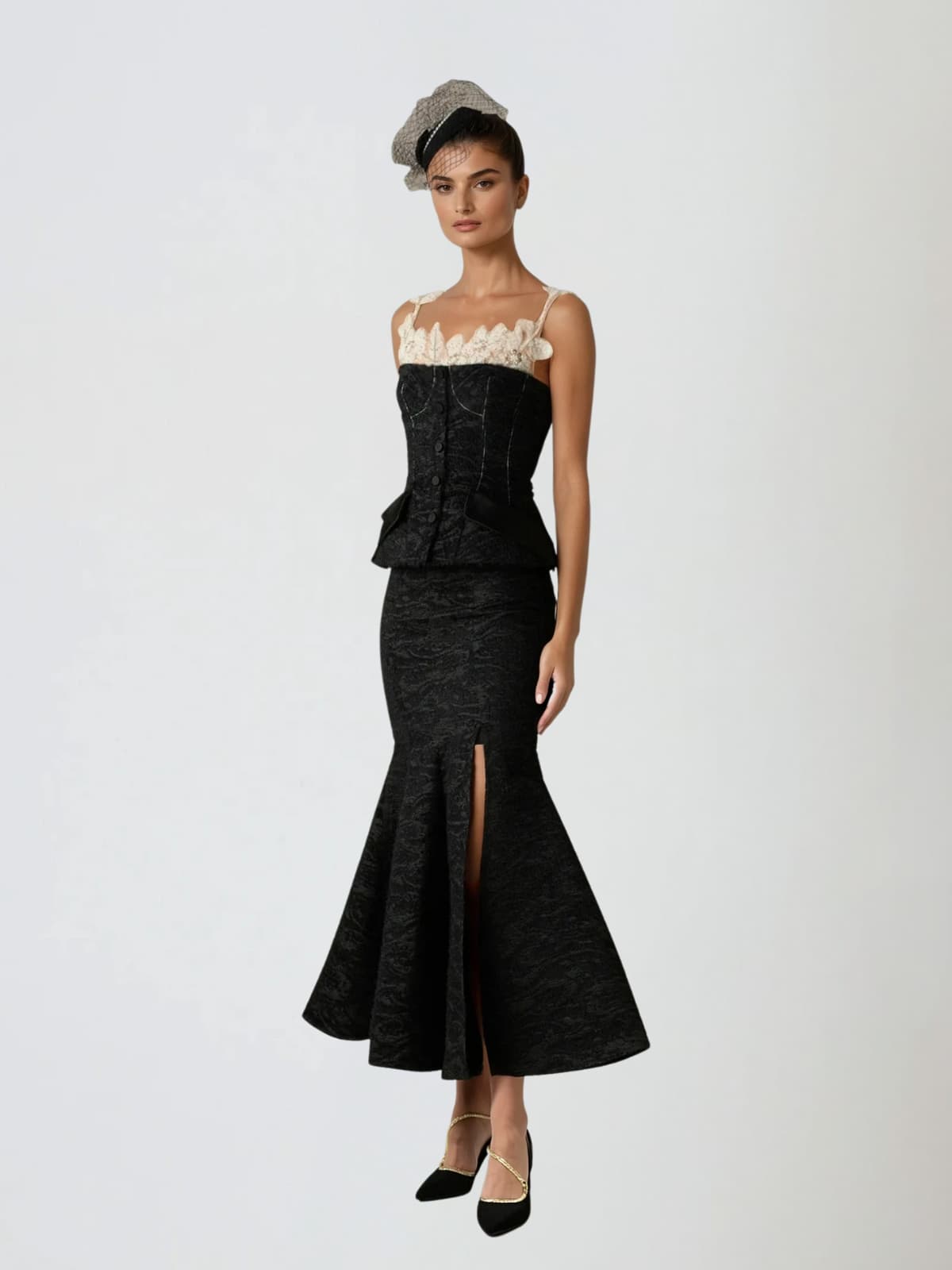 Frostara Pearl Tweed Mermaid Skirt Set