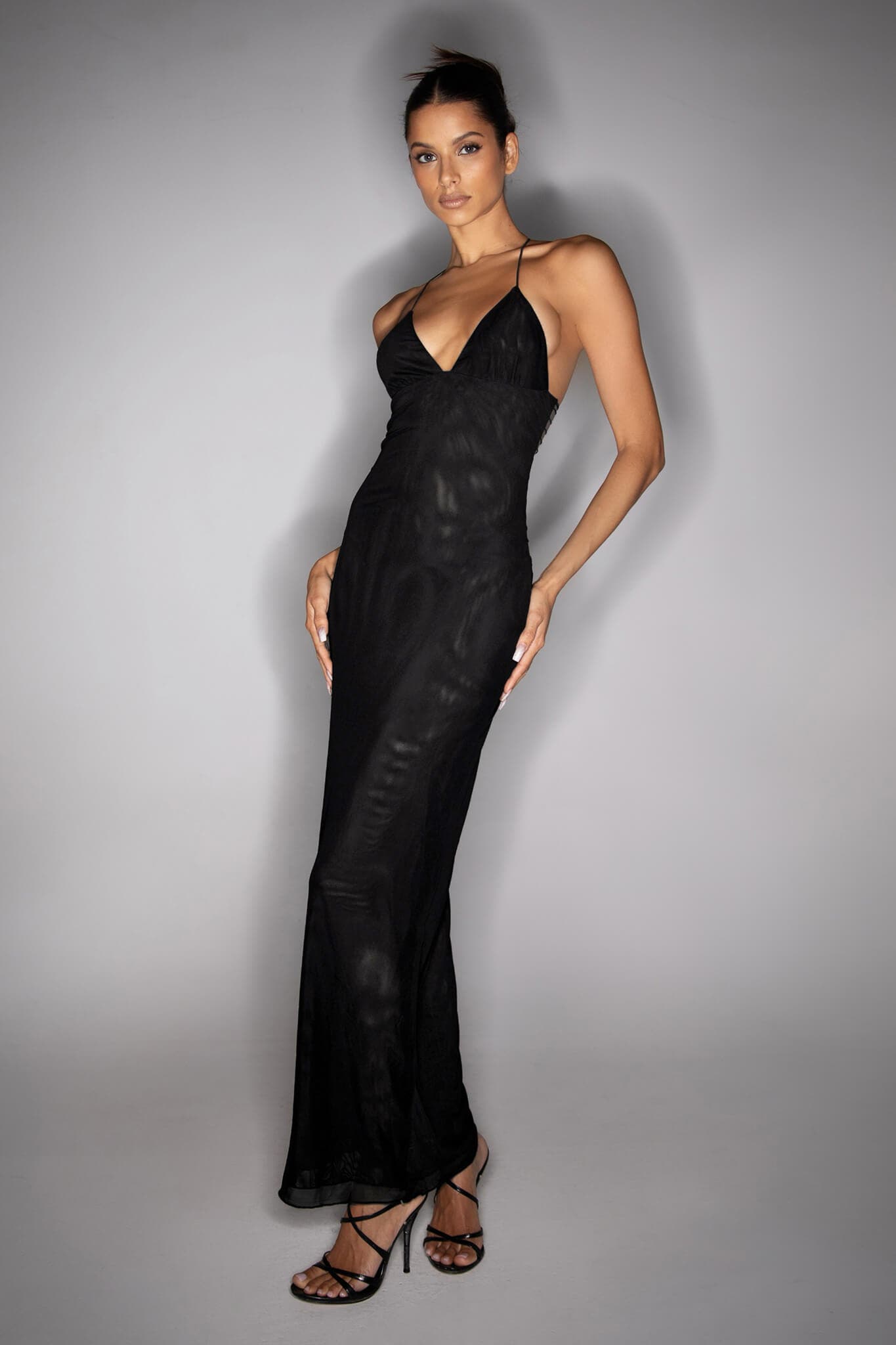 Spaghetti Straps Butterfly Backless Dress