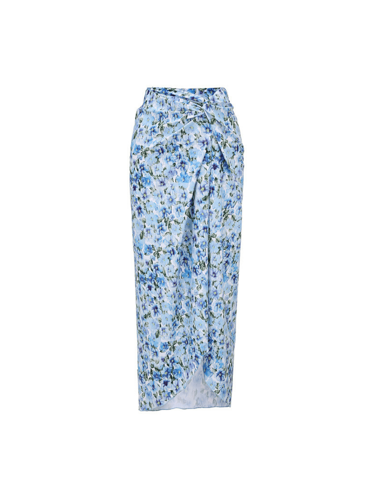 Gaviria Flower Cutout Two Piece Swimwear Set in blue with floral design, perfect for summer poolside fashion.