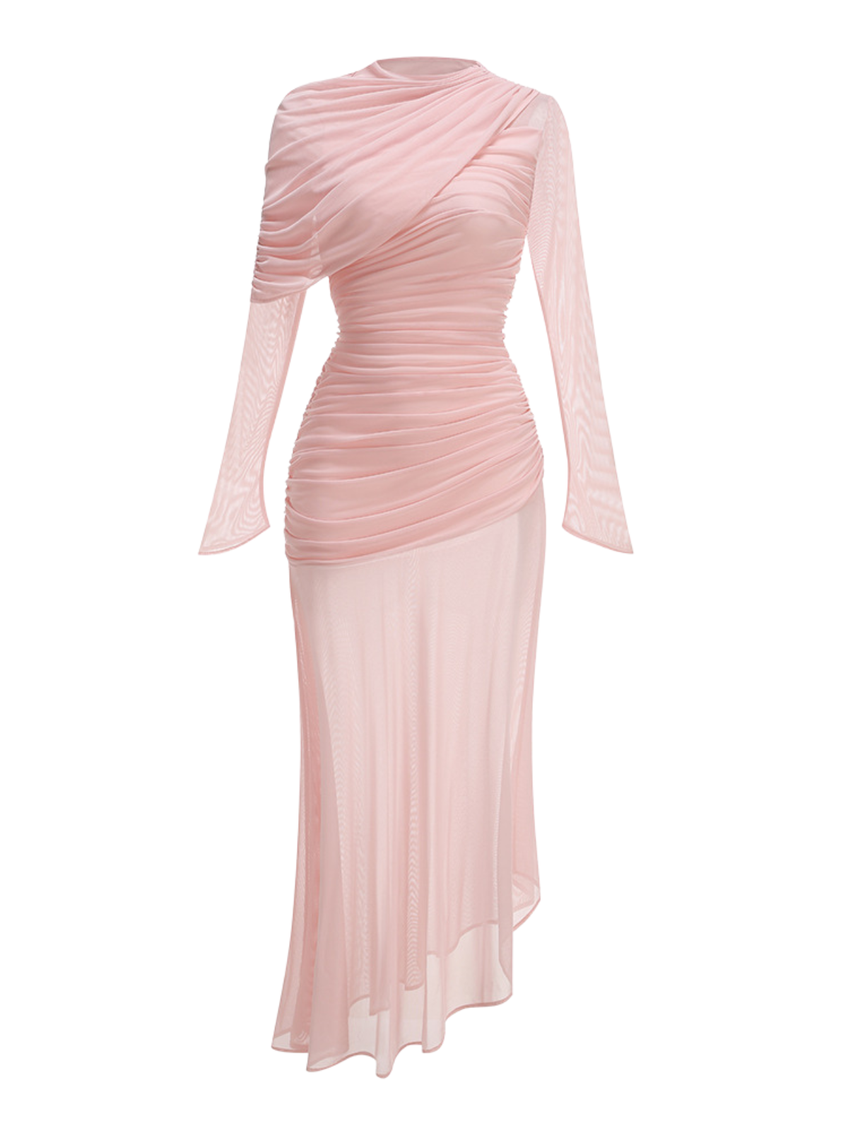 Glacian Long Sleeve Mesh Maxi Dress