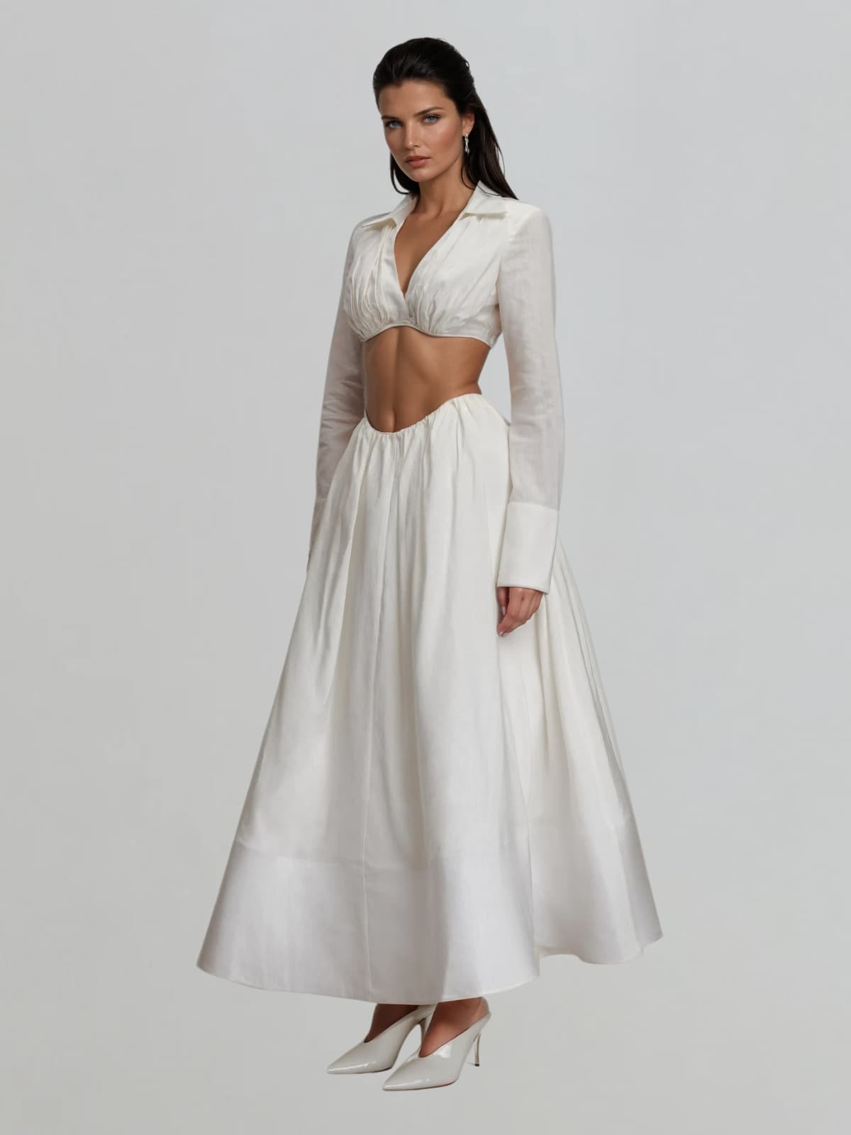 Graviton V Neck Skirt Set