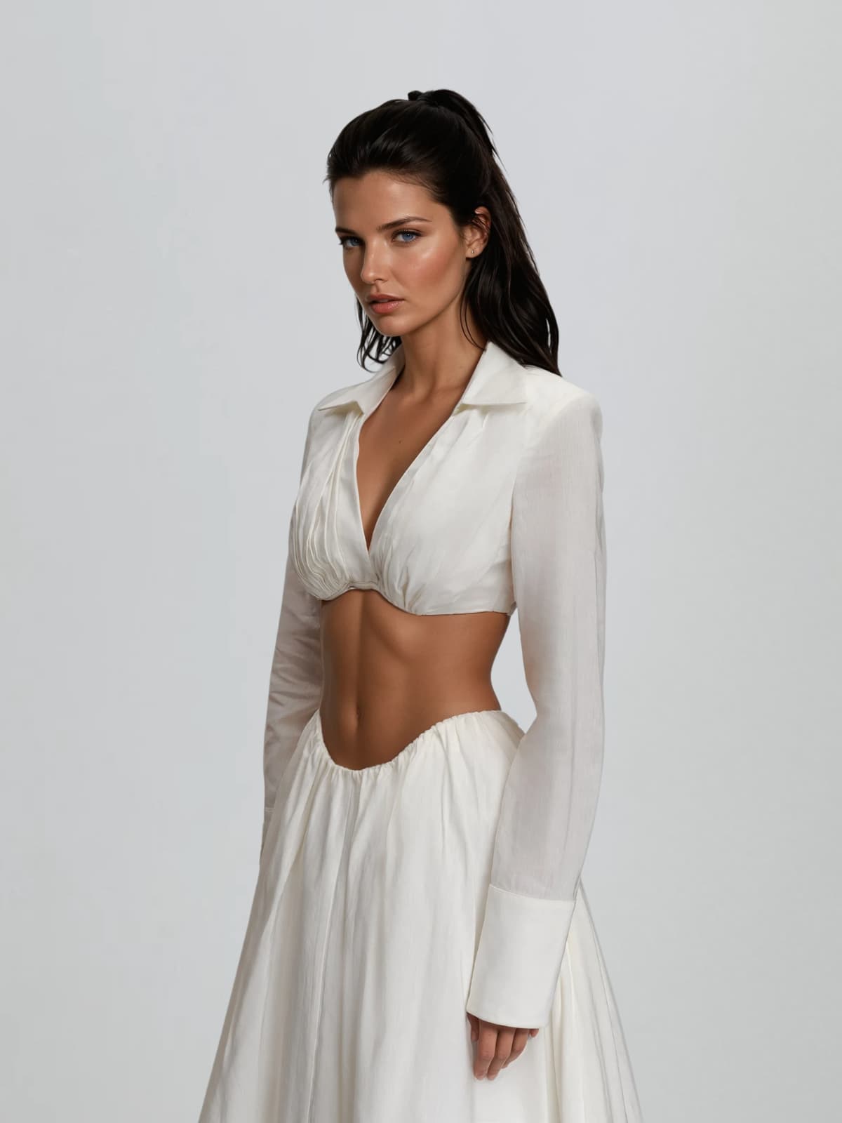 Graviton V Neck Skirt Set