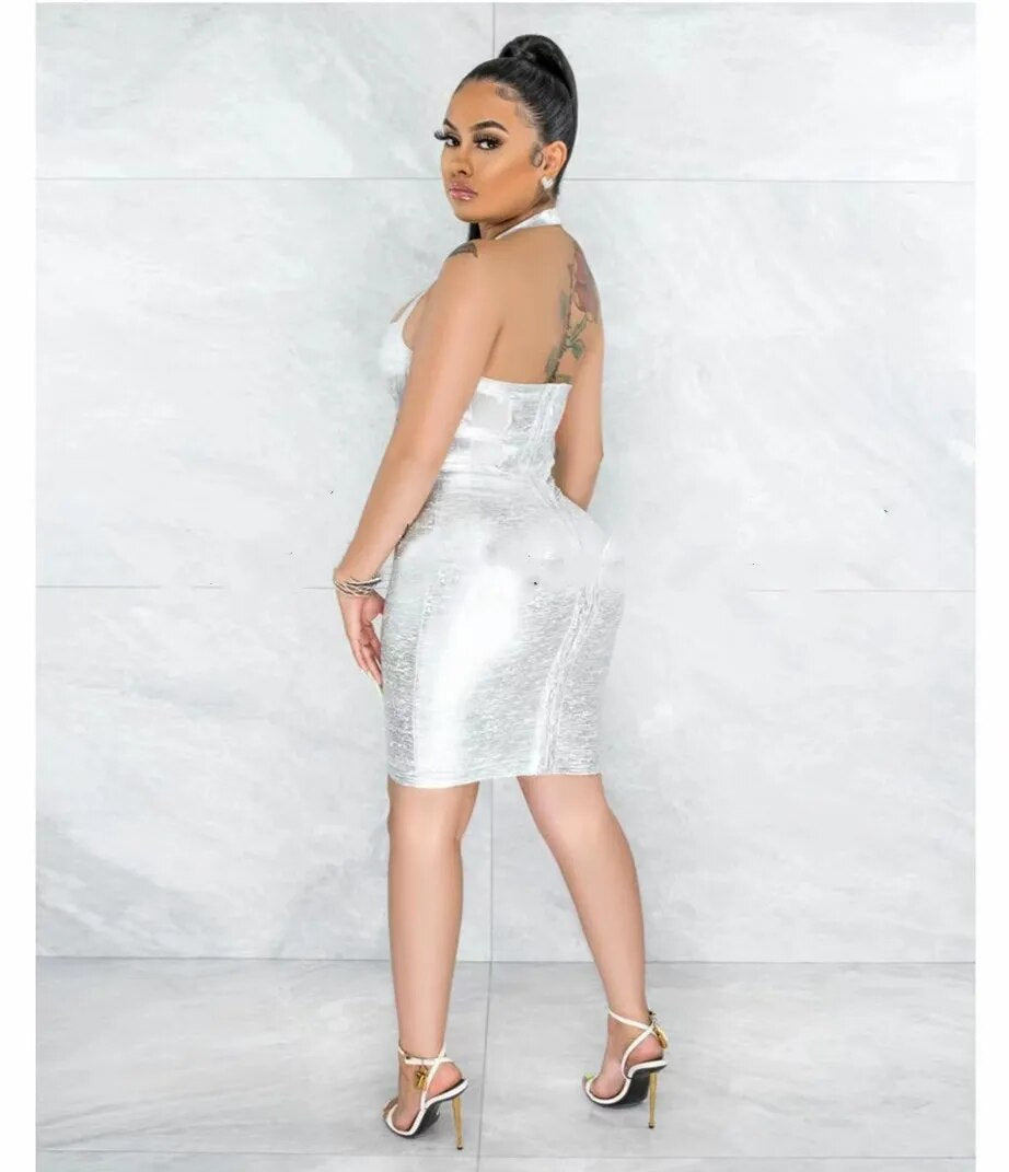 Halter Glue Bandage Dress