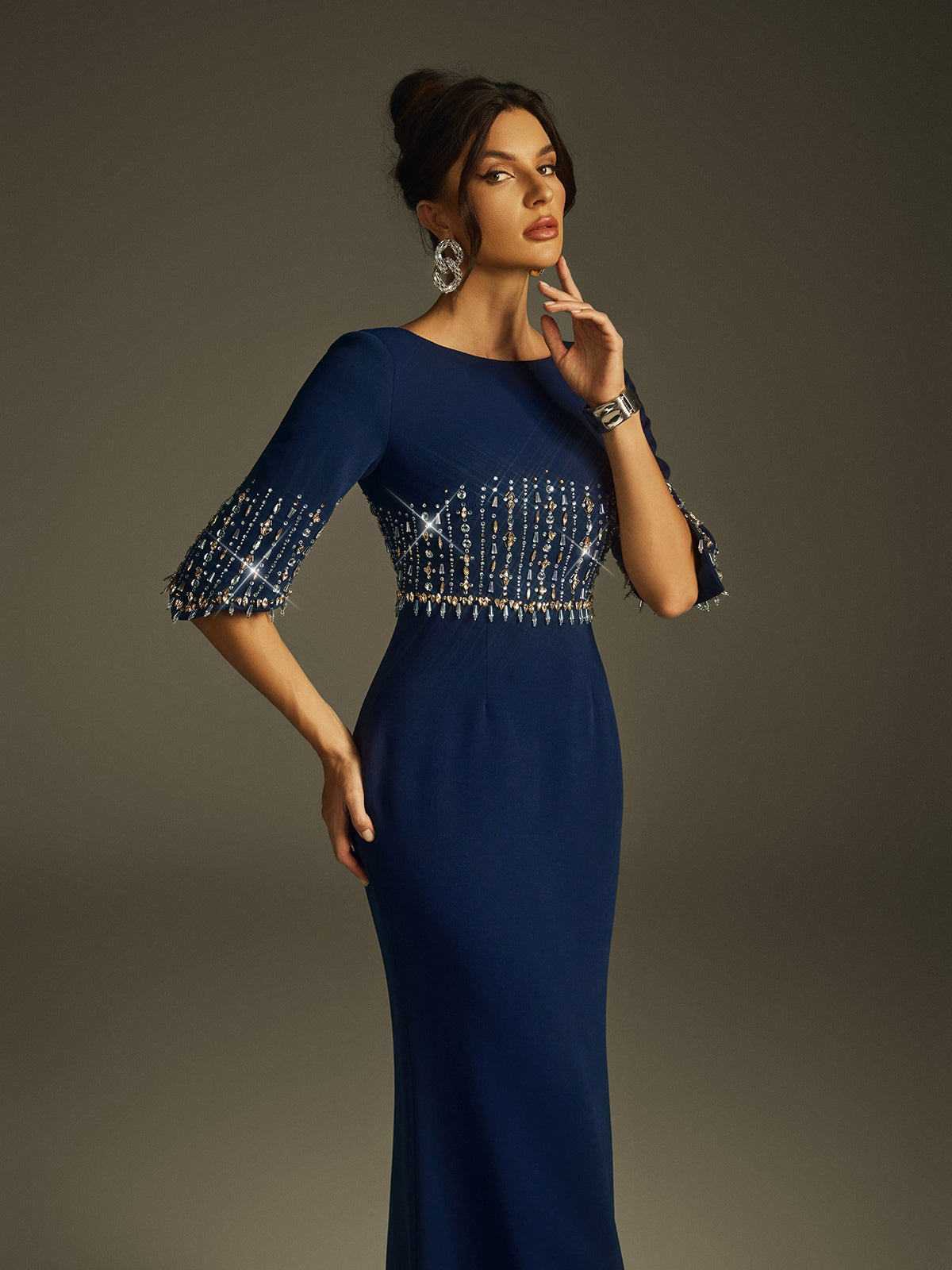 Haelyra Rhinestone Maxi Dress