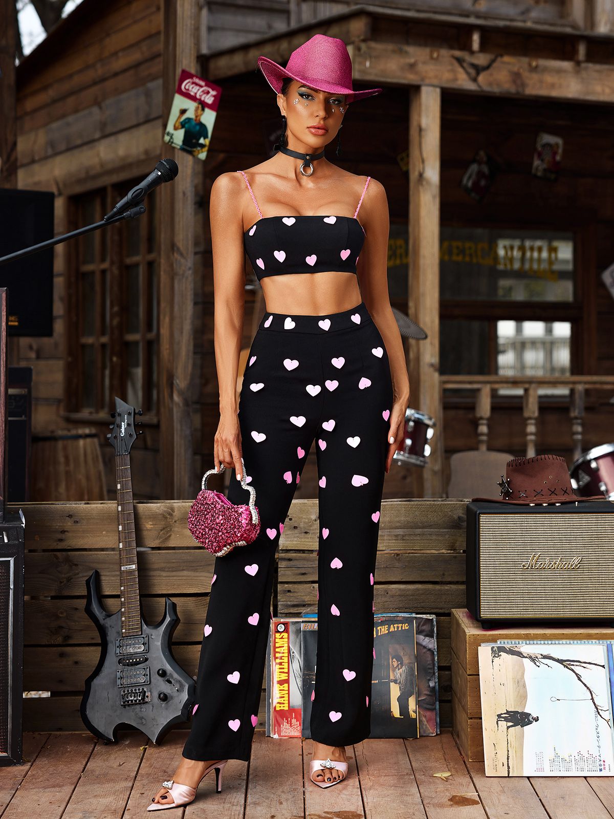 Harini Chain Heart Pants Set