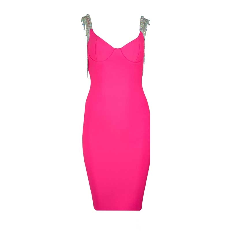 Bandage Tassels And Diamonds party Dress