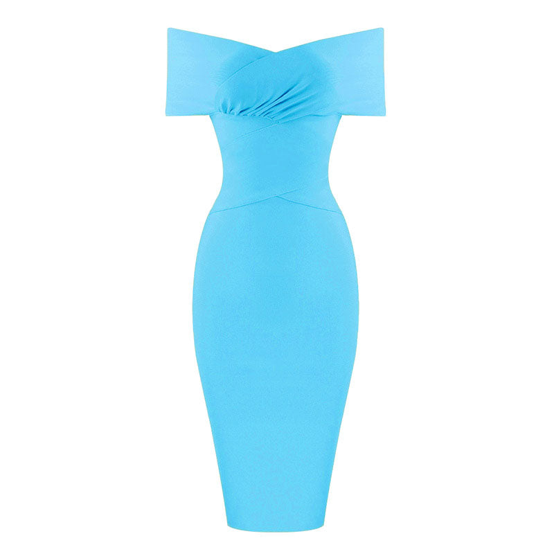 Meiga Off Shoulder Bandage Dress-Apri