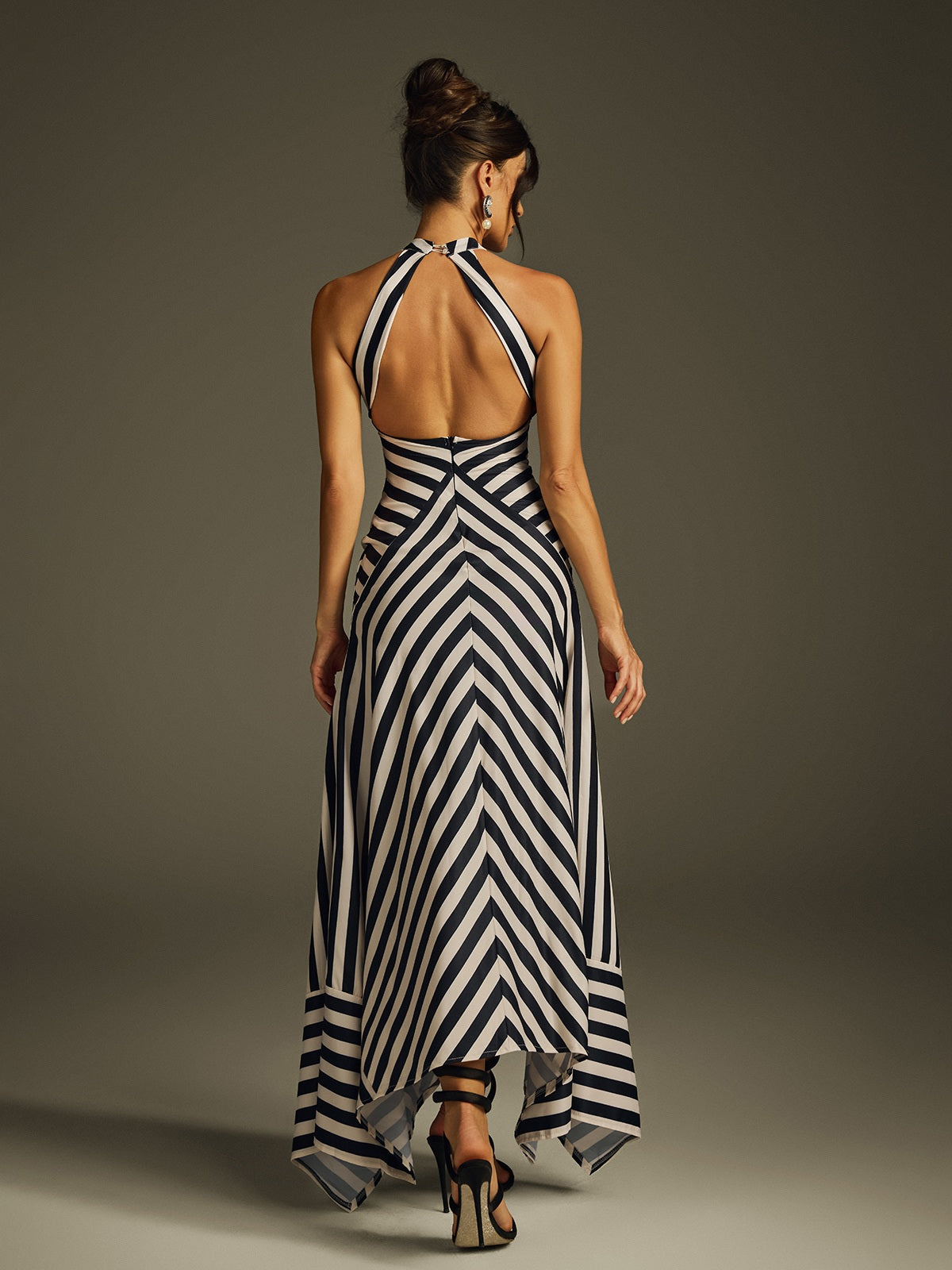 Heyra Halterneck Stripe Maxi Dress