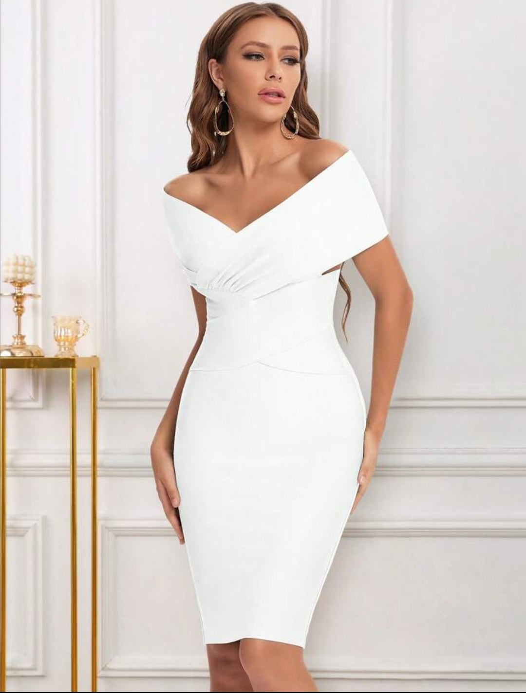 MEIGA OFF SHOULDER BANDAGE DRESS