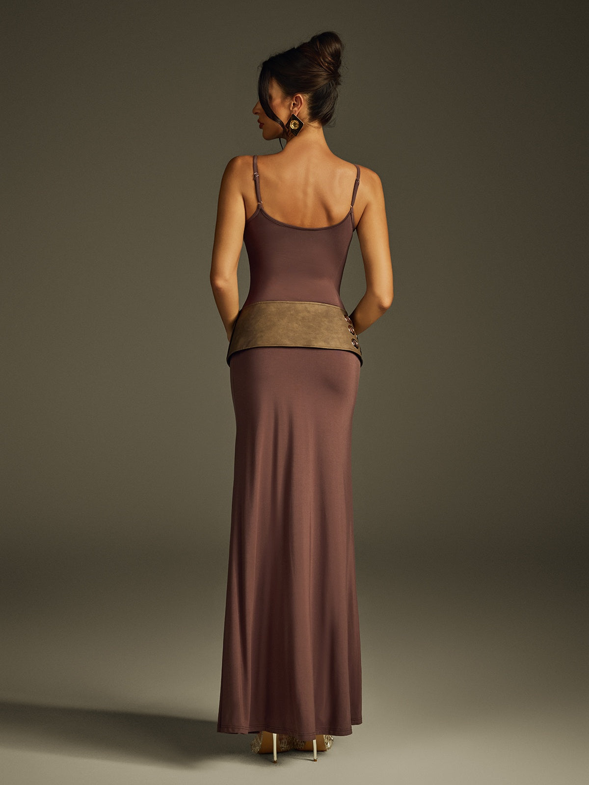 Ivaris Spaghetti Maxi Dress With Belt