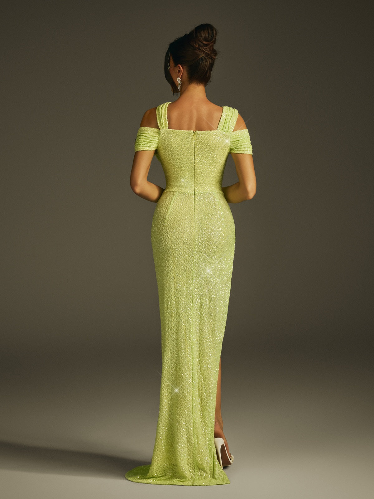 Izgoth Cutout Sequin Split Maxi Dress