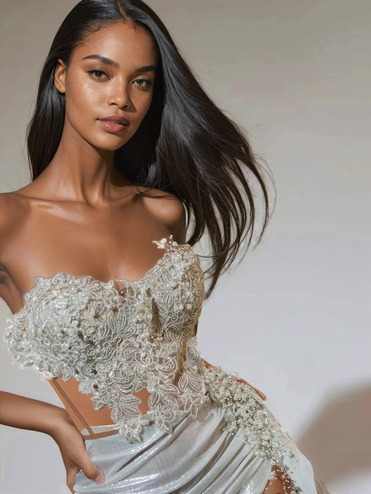 Jelia Strapless Ruched Skirt Set