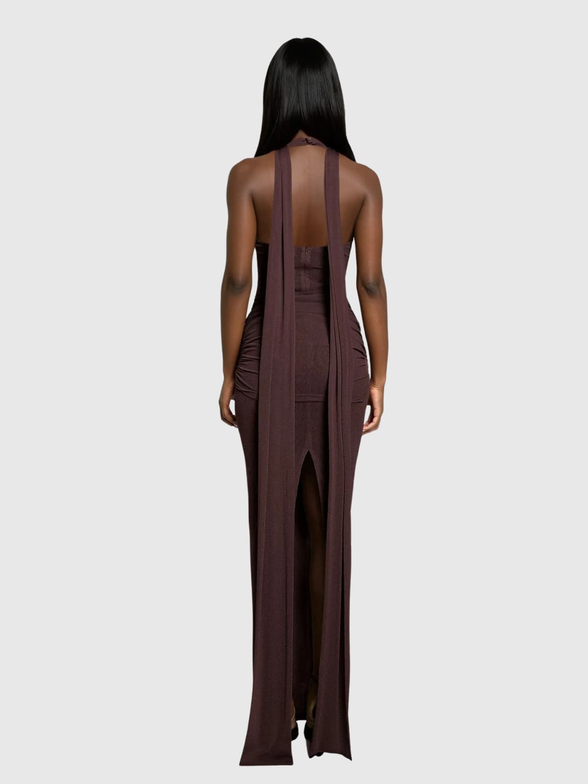Jelissa Halterneck Tie Up Scarf Maxi Dress