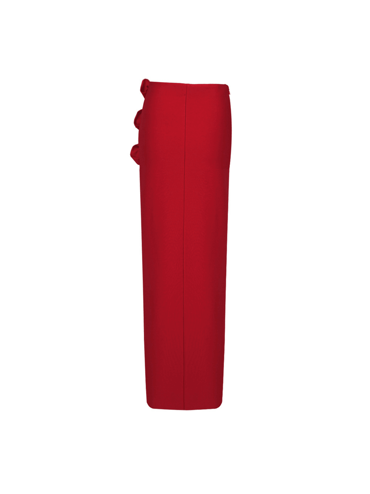 Jessamine Flower Asymmetric Bandage Skirt in Red, featuring a stylish floral print and a body-hugging fit, perfect for night out.