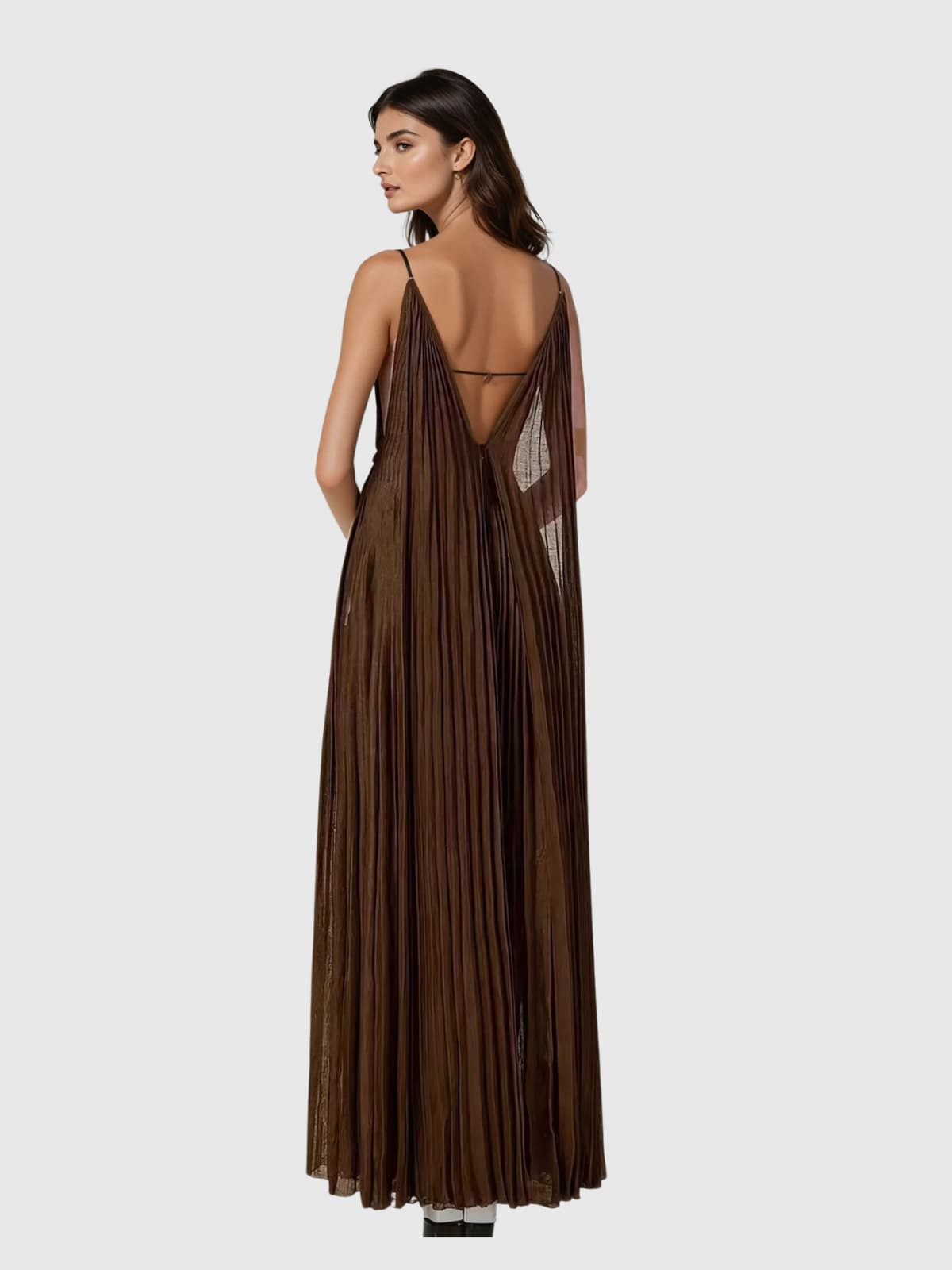 Kabira Spaghetti Pleat Maxi Dress