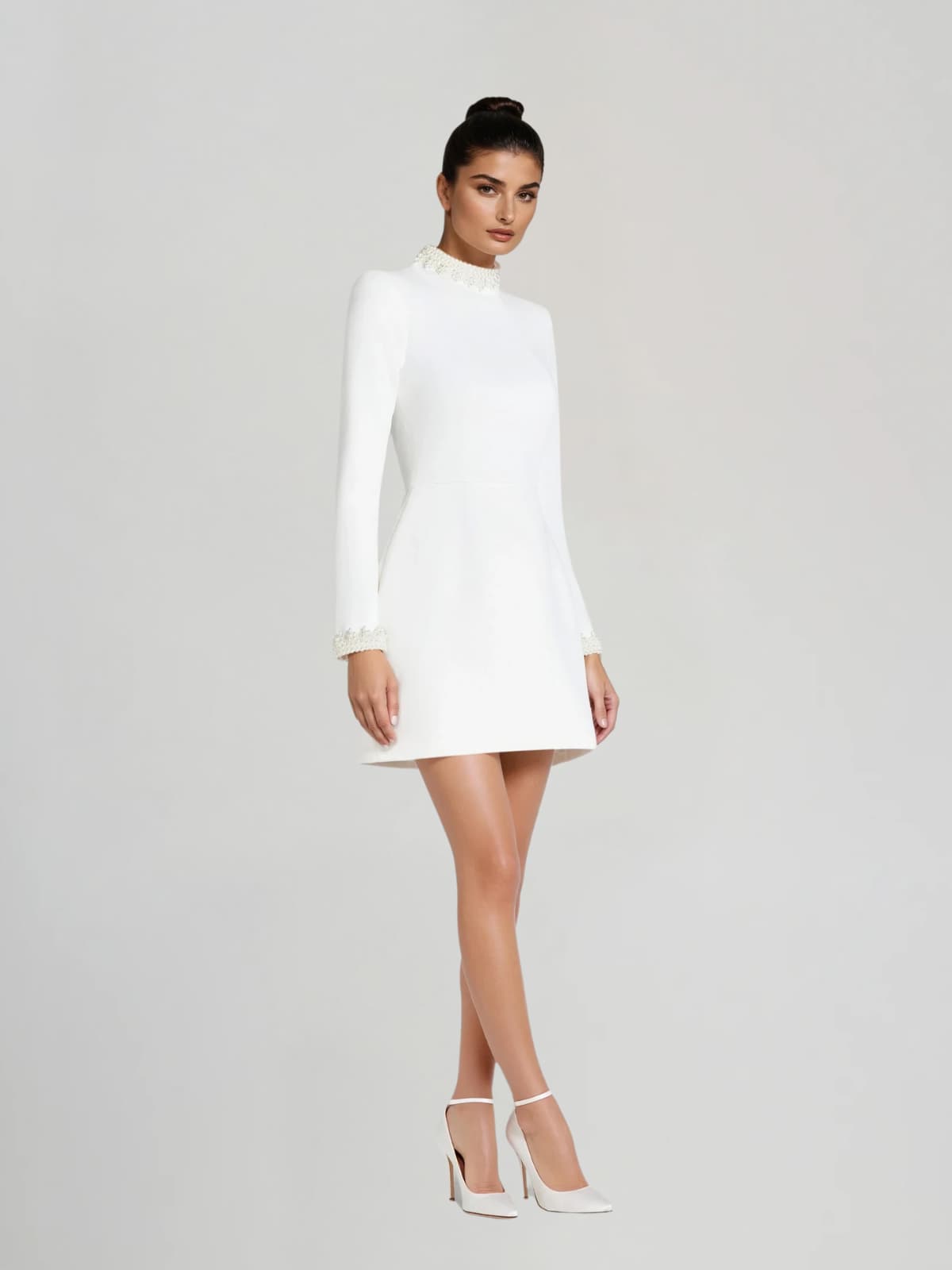 Kaimana Long Sleeve Pearl Mini Dress
